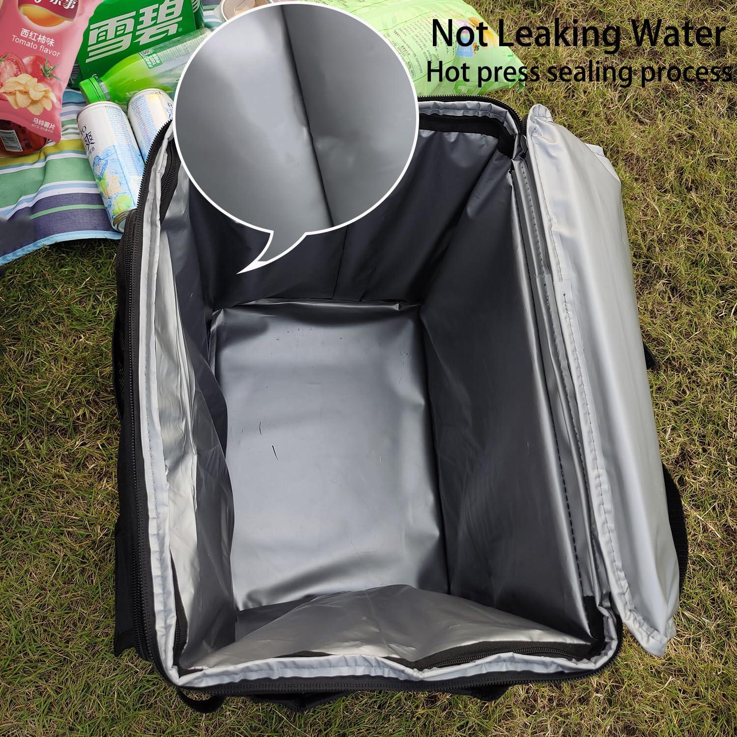 HipierFx Portable Cooler with Wheels and Handle Collapsible Rolling Cooler Leakproof Insulated Soft Kayak Cooler Bag for Camping Patio Travel Outdoor Ball Fields