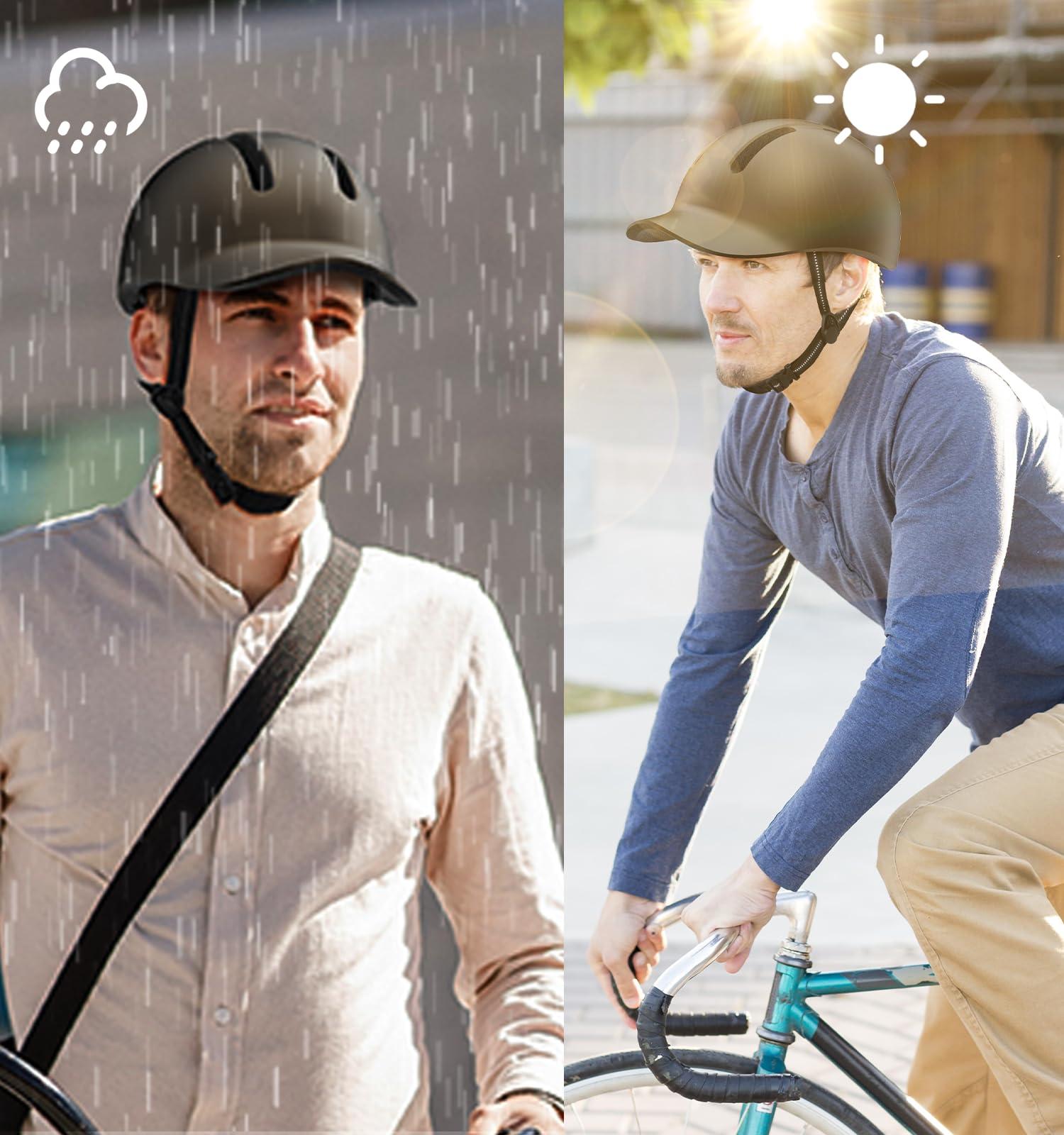 Shinmax Bike Helmet, Shinmax Adult Bike Helmets for Men Women Bicycle Helmet Lightweight Adjustable Baseball Cap Cycling Helmet with Reflective Strip for Urban Commuter Road Biking (Titanium Gray)