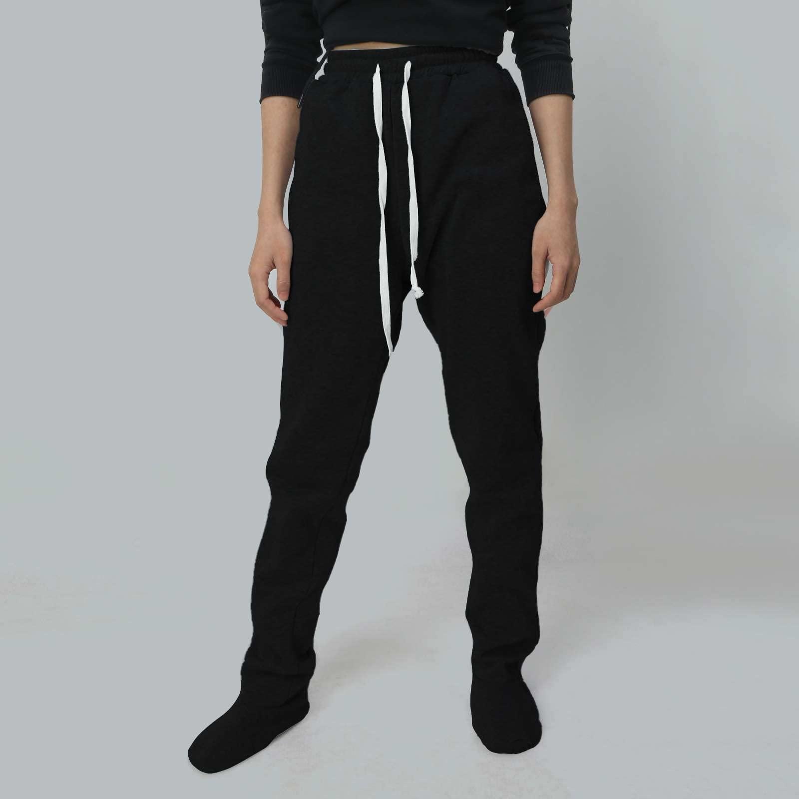NineFit Basics Adult Footed Sweatpants,Extremely Soft and Warm Footing Pajama Pants Drawstring Elastic Waisted Trousers with Fleece Lined