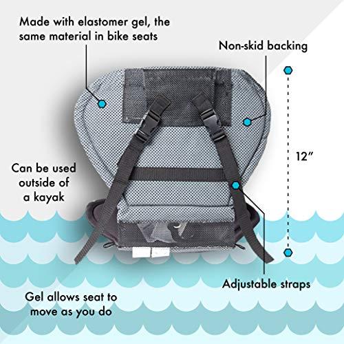Yakpads Yakpads High Back Cushioned Seat Pad, Gel Seat Pad for Kayaks, Portable Seat Cushion for Outdoor Watersports and Recreation - Cascade Creek (High Back)