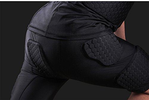 yingfeg bb STONEKISS Mens Padded Shorts Compression Protective Underwear Hip Butt Pad Short for Basketball Football Soccer Hockey Rugby Parkour Paintball Snowboard Ski Volleyball Training Shorts Size L Black
