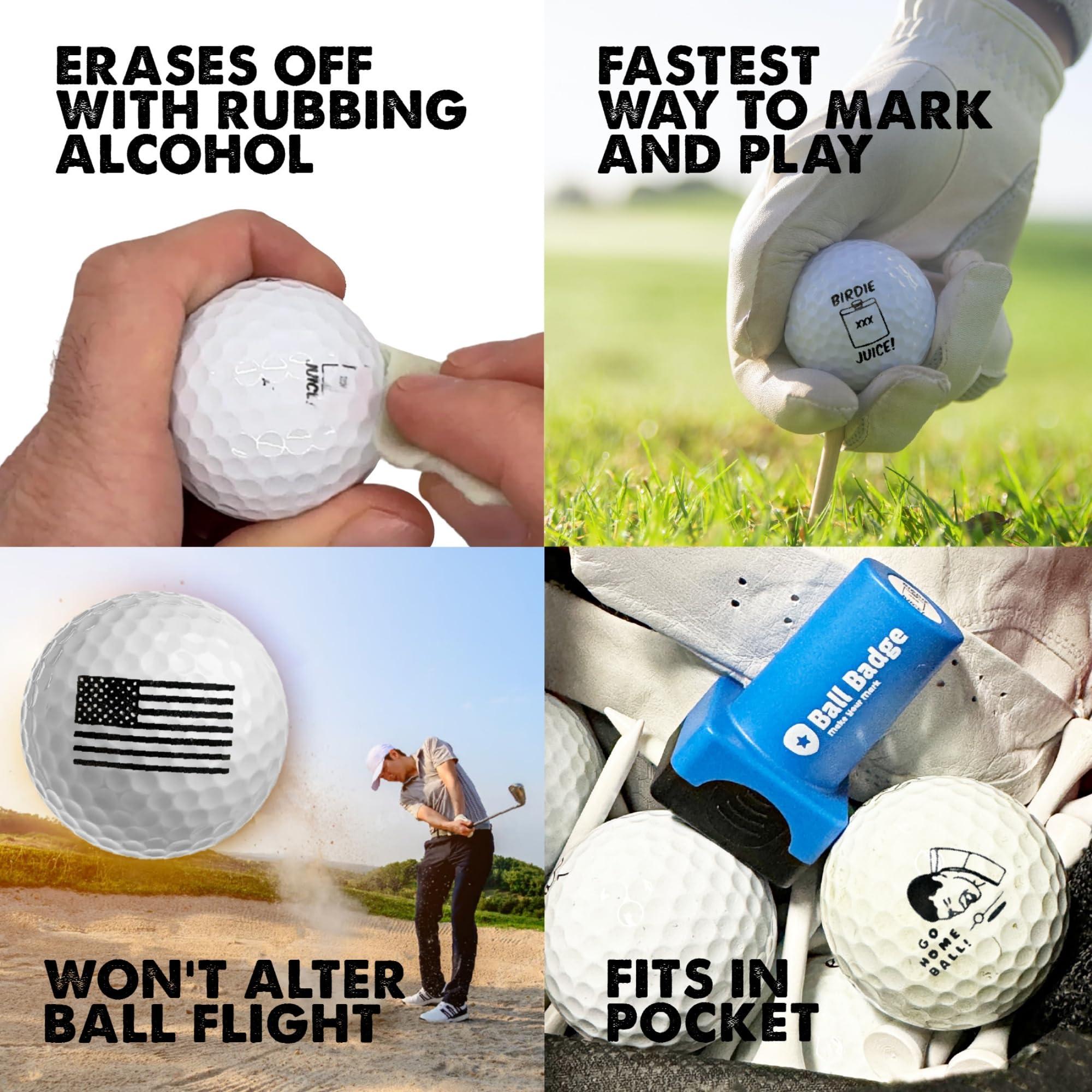 HODL 21 HODL 21 Ball Badge - Golf Ball Stamp, Self-Inking Golf Ball Stamper (The Dirty Series), Golf Ball Marker, Reusable Golf Ball Marking Tool to Identify Golf Balls (Swing Swear Drink Repeat)