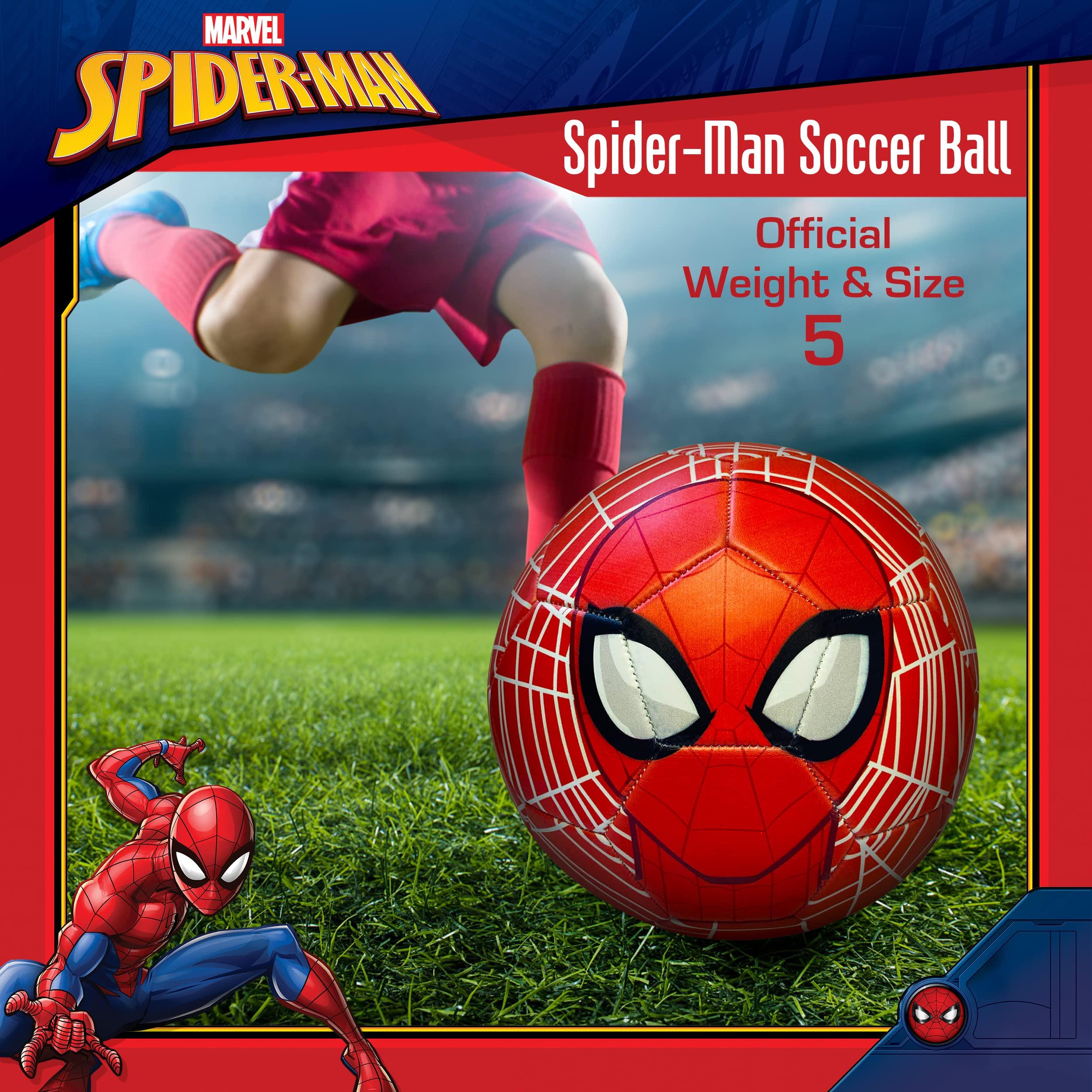 Capelli Sport Capelli Sport Marvel Spider-Man Soccer Ball, Mask and Webs Design Youth Kids Futbol, Multi, Size 5, Red Combo