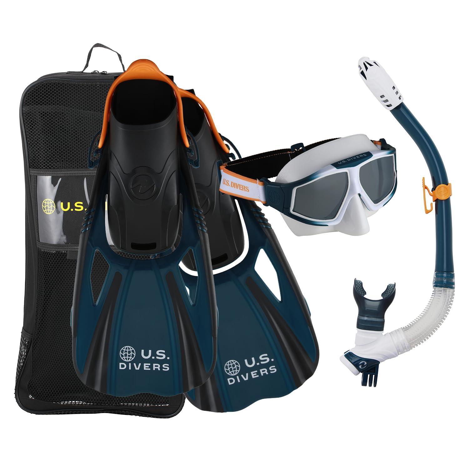 U.S. Divers U.S. Divers US Divers Avila/Mantis Adult Snorkel Set Navy/Orange L/XL