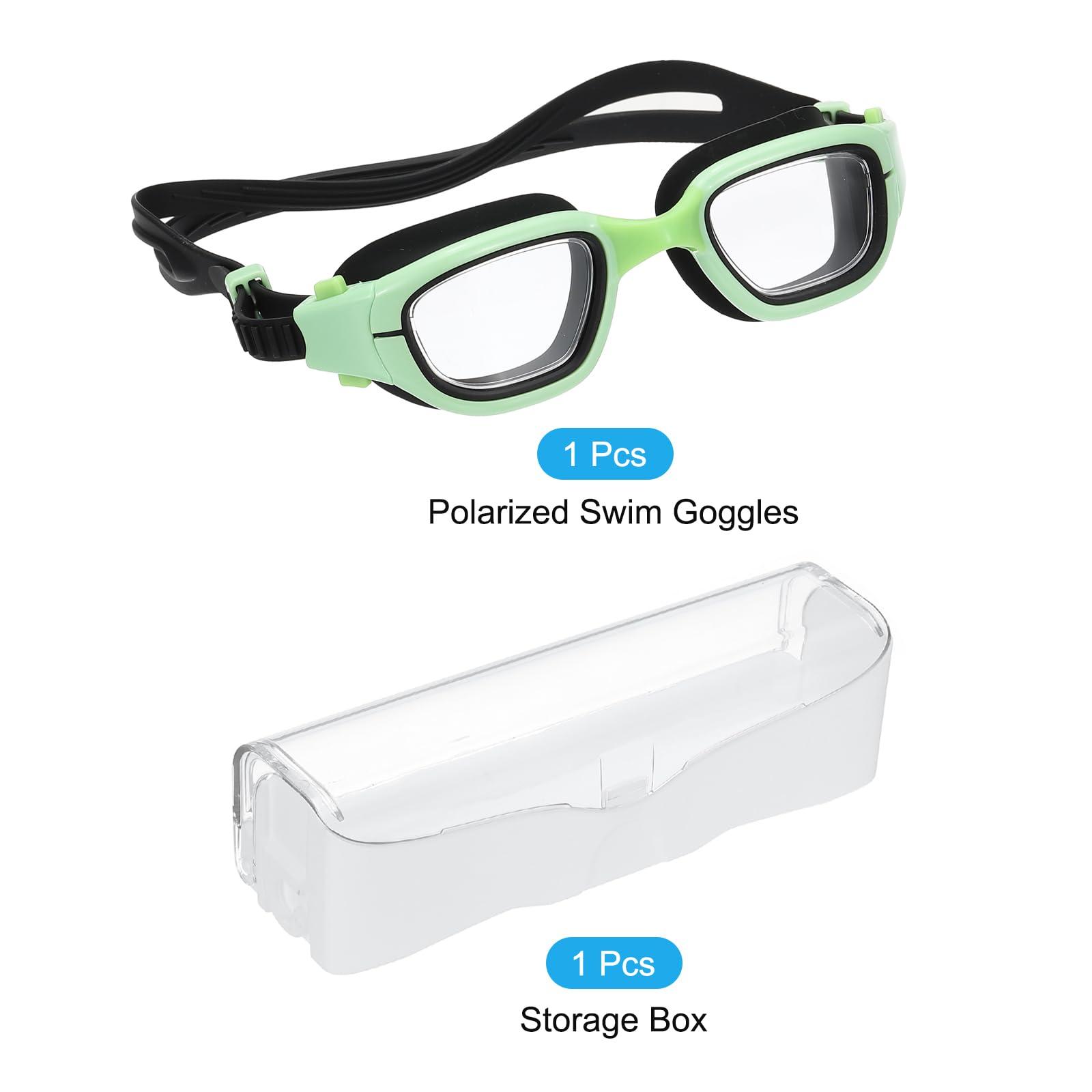 PATIKIL PATIKIL Swim Goggles Unisex, Pool Swimming Goggles Sun Rays Resistance No Leaking with Storage Box for Teenagers, Green/Black