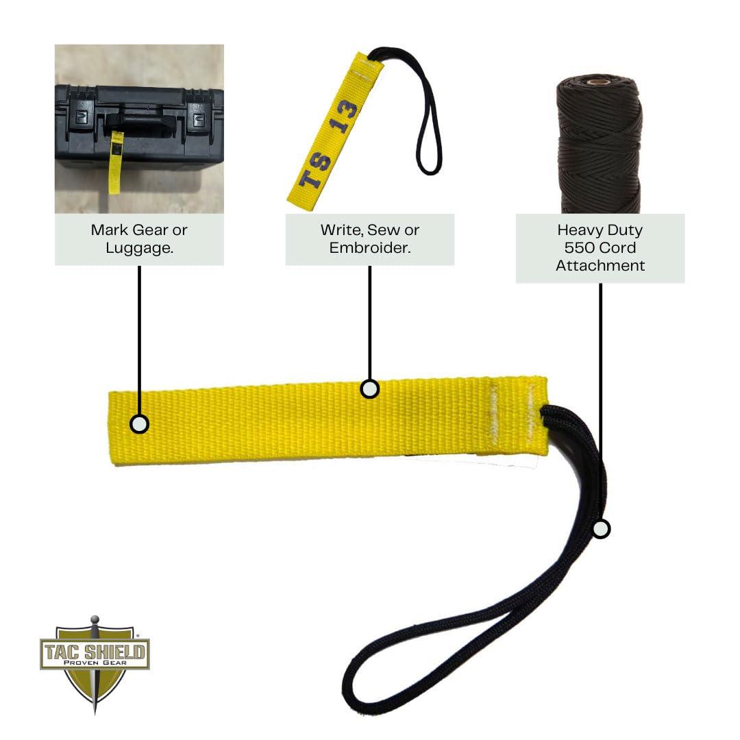 Tac Shield Tac Shield Stealth Gear Tag (2-Pack),1-Inch, Durable, Lightweight Identification Tag for Tactical Gear, Luggage, Bags and Equipment, Made in USA, Yellow