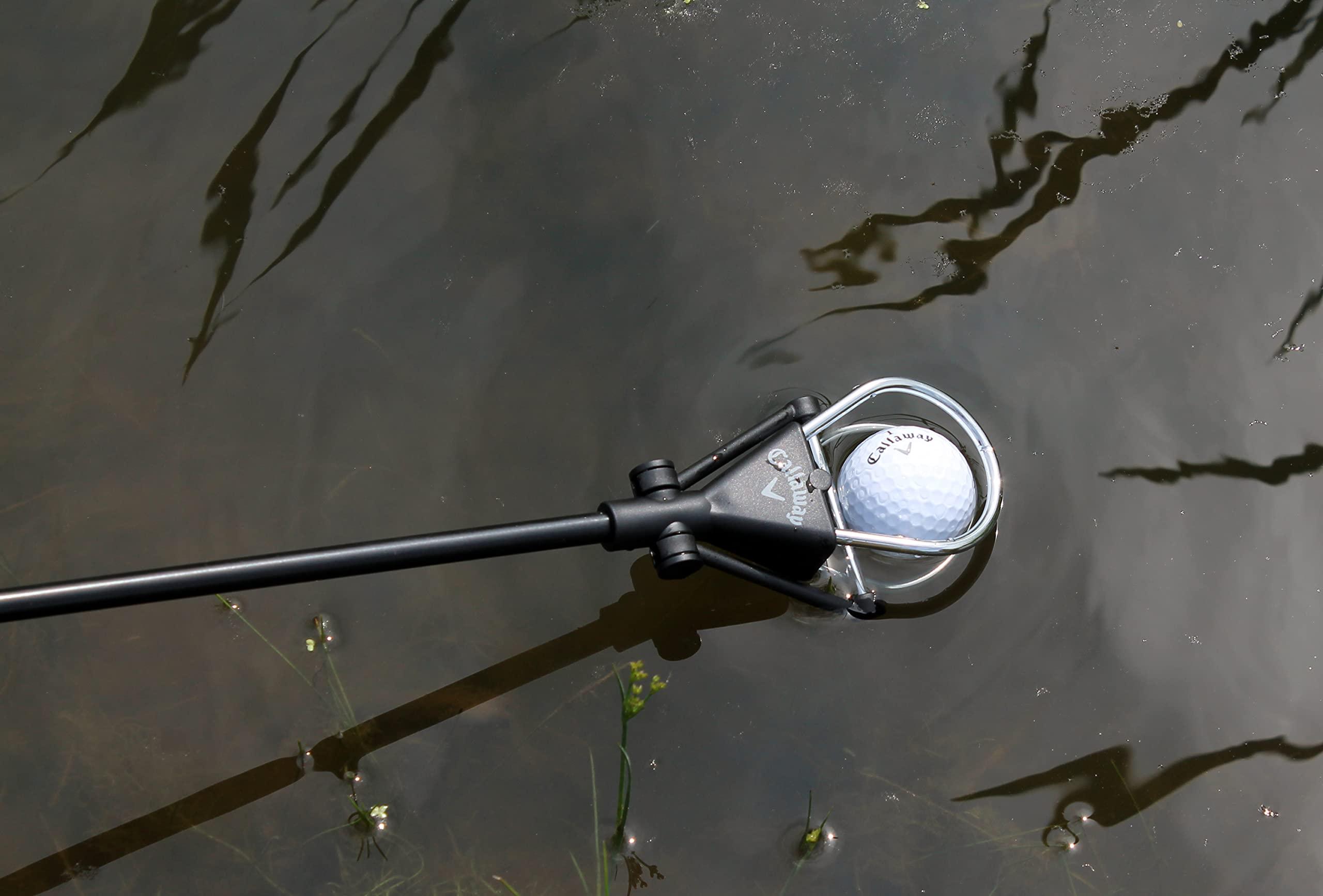 Callaway Callaway Golf Ball Retriever for Water, Telescopic with Dual-Zip Headcover, Black, 15 Feet