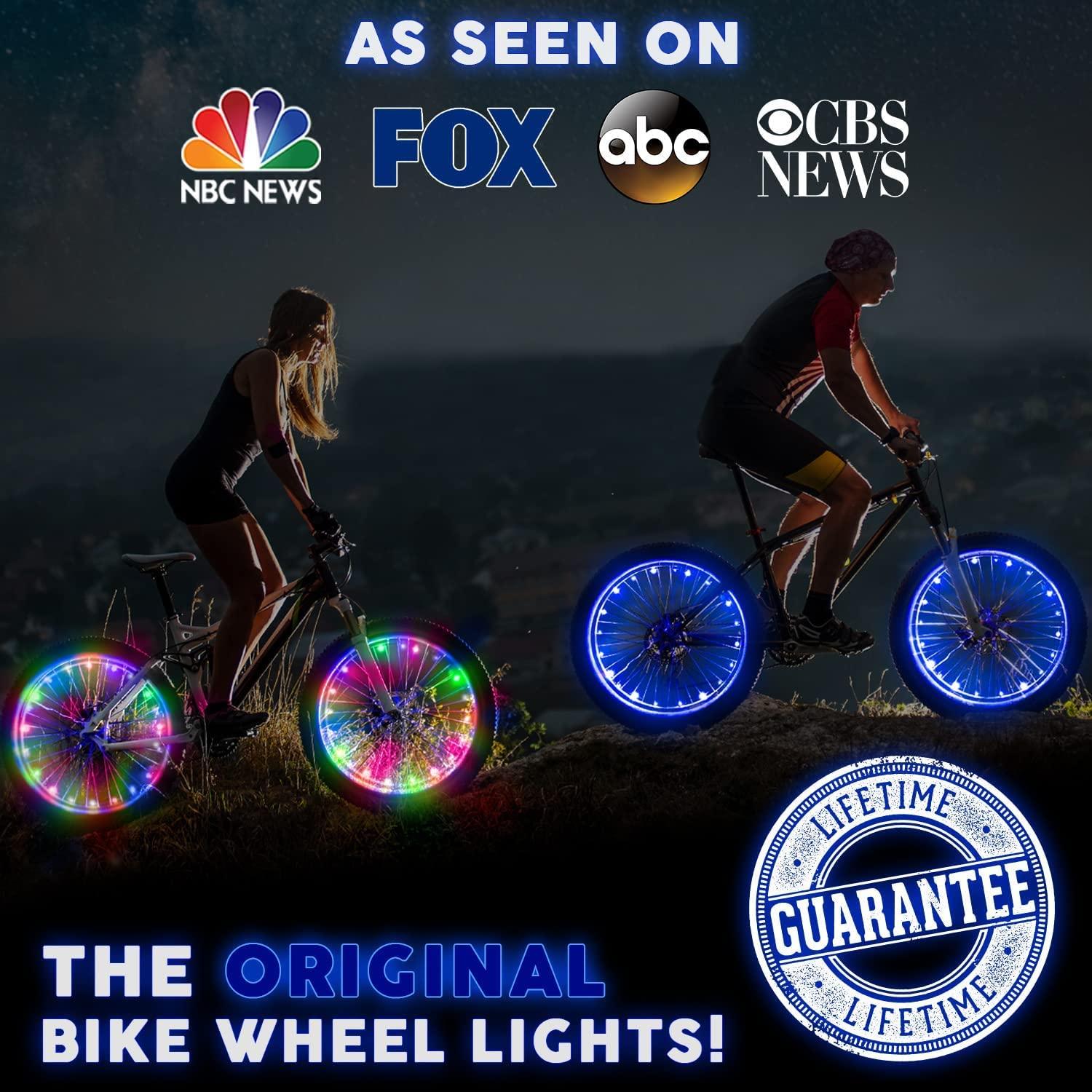 Activ Life Activ Life LED Bike Wheel Lights with Batteries Included, Get 100% Brighter and Visible from All Angles for Ultimate Safety & Style (1 Tire Pack, Patriotic)
