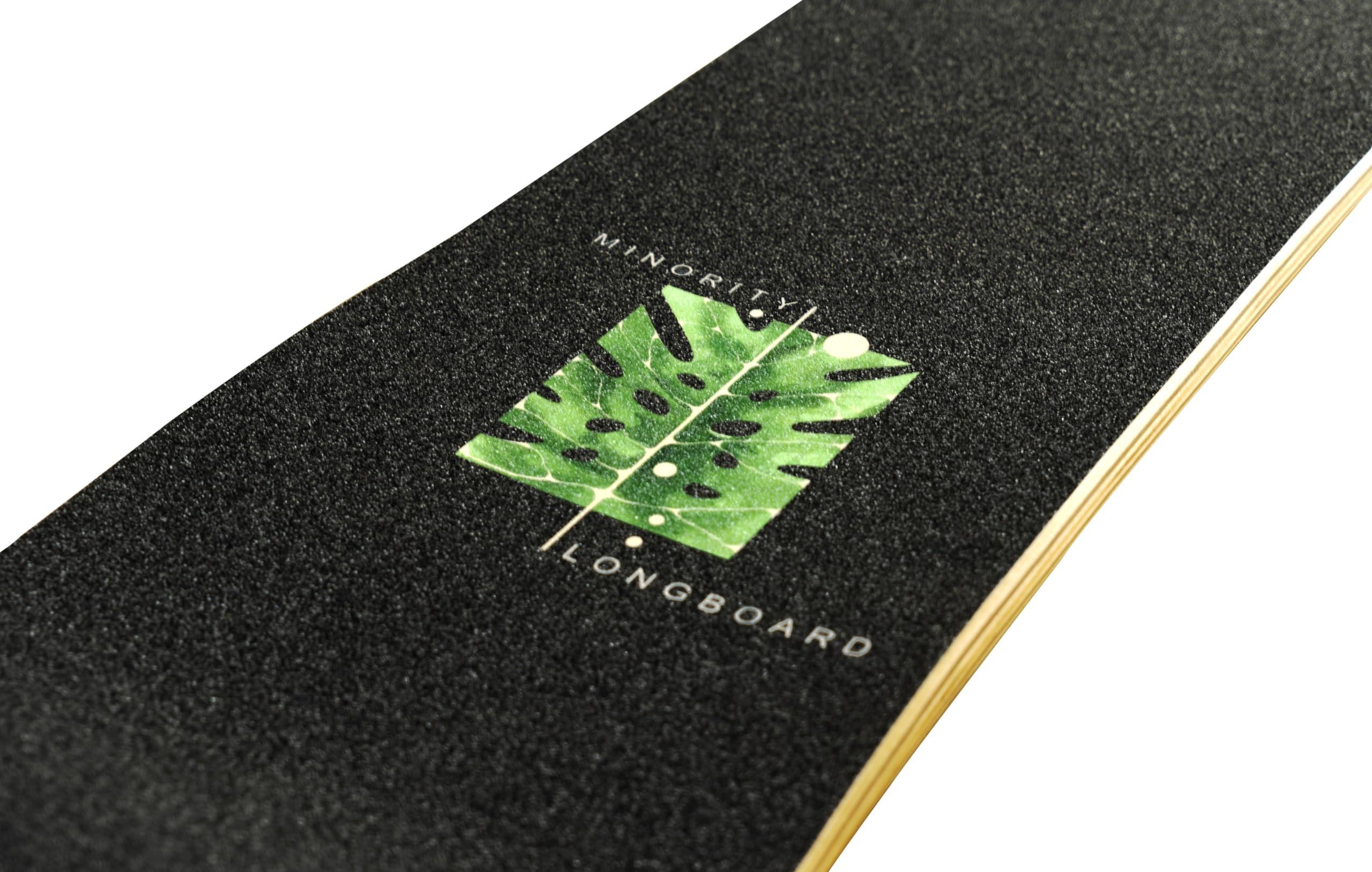 MINORITY MINORITY Downhill Maple Longboard Skateboard | 40-inch Drop Trough Deck | Made for Cruising Ride (Tropical)