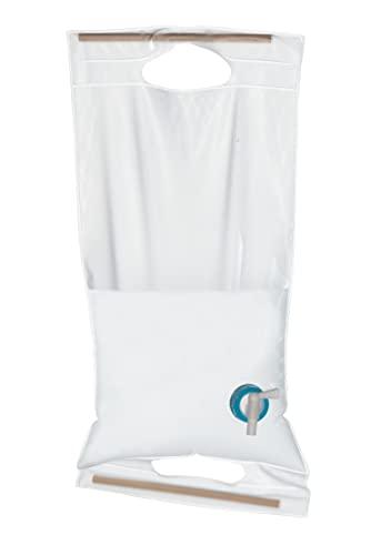 ust ust 10L Roll-Up Collapsible Water Carrier with Wooden Handles and BPA Free, Transparent Construction for Drinking, Bathing, Camping, Hiking and Outdoor Survival, White (20-02131-10)