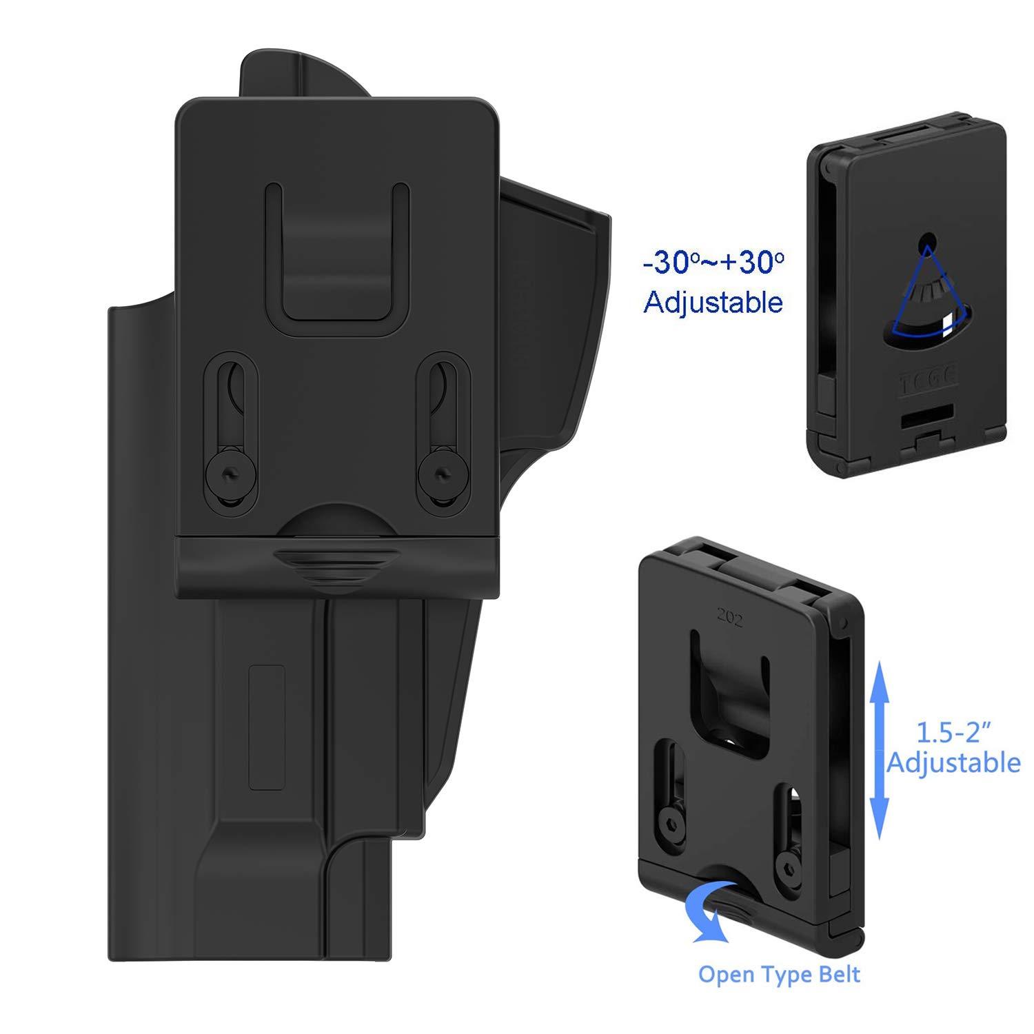 HQDA HQDA Beretta 92 92FS M9 M922, OWB Holster Tactical Outside Waistband Belt Clip Holster with Release Button 60 Adjustable Cant, Right-Handed