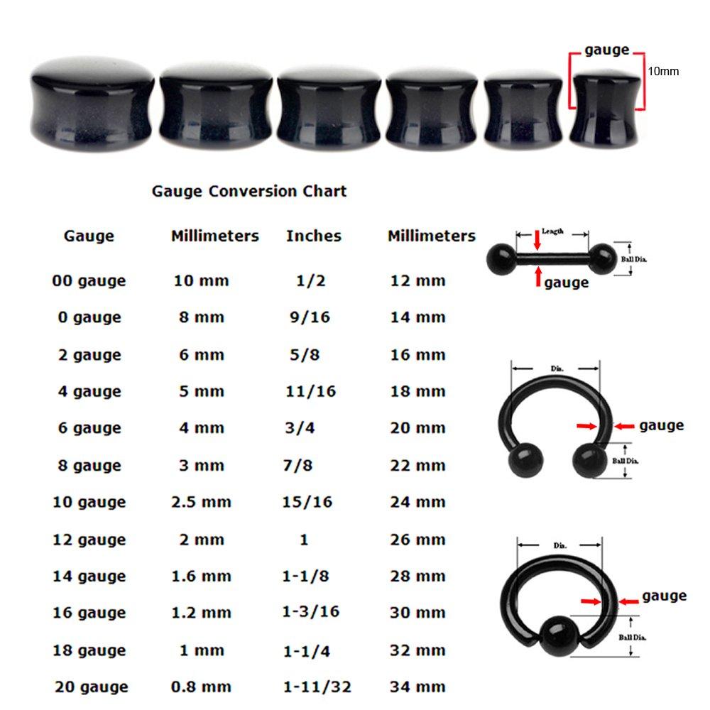 MoDTanOiz - Flesh tunnels 8g 8 g gauges ear plugs Rasta flesh tunnels acrylic double flare stretcher expander MoDTanOiz