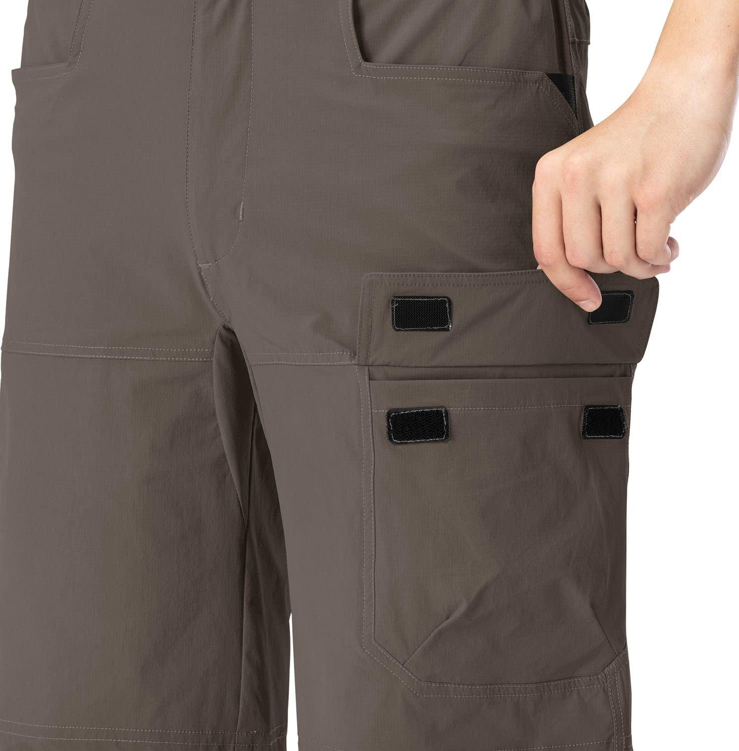 Rdruko Rdruko Men\'s Quick Dry Work Shorts Water Resistant Golf Cargo Shorts with Zipper Pockets(Brown, US 36)