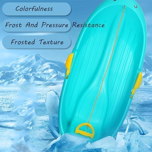 HAWEWE Children's Snowboard Sledge, Thickened Wear-Resistant Sledge, Adult Sledge with Backrest, Winter Snow Sleds