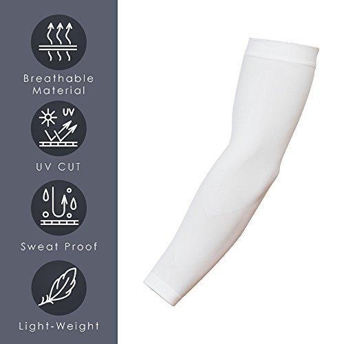 Mipan GamsungTex Mipan GamsungTex ARM Sleeves for Men and Women UV Cut Flexible & Durable by SOCKSCASTLE Aqua X (White 6 Pair)