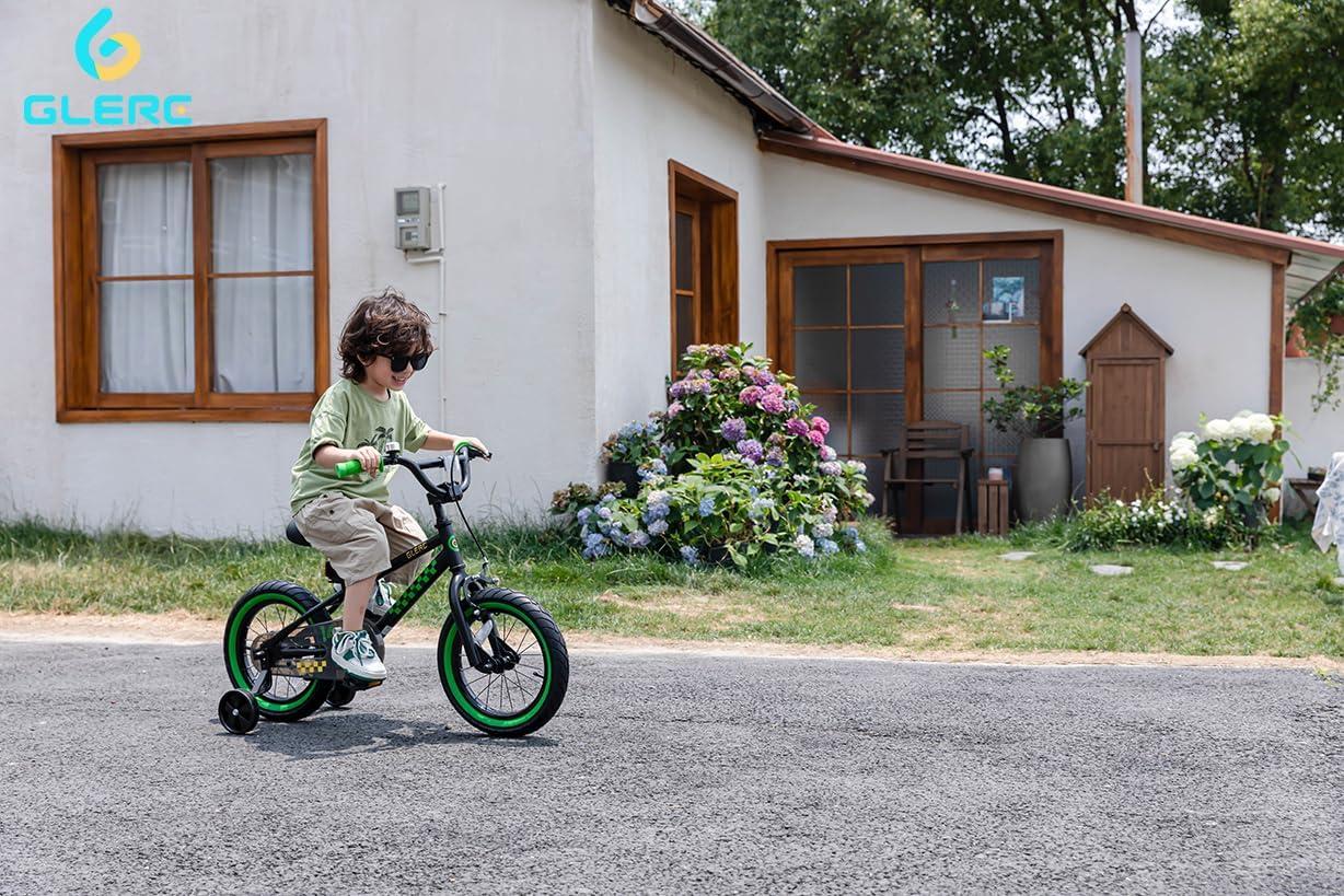 Glerc Glerc NuNu 12\" 14\" 16\" Kids Bike BMX Style for 2-7 Years Old Boys Girls, Toddler Bicycles with Training Wheels & Coaster Brake, Multiple Colors