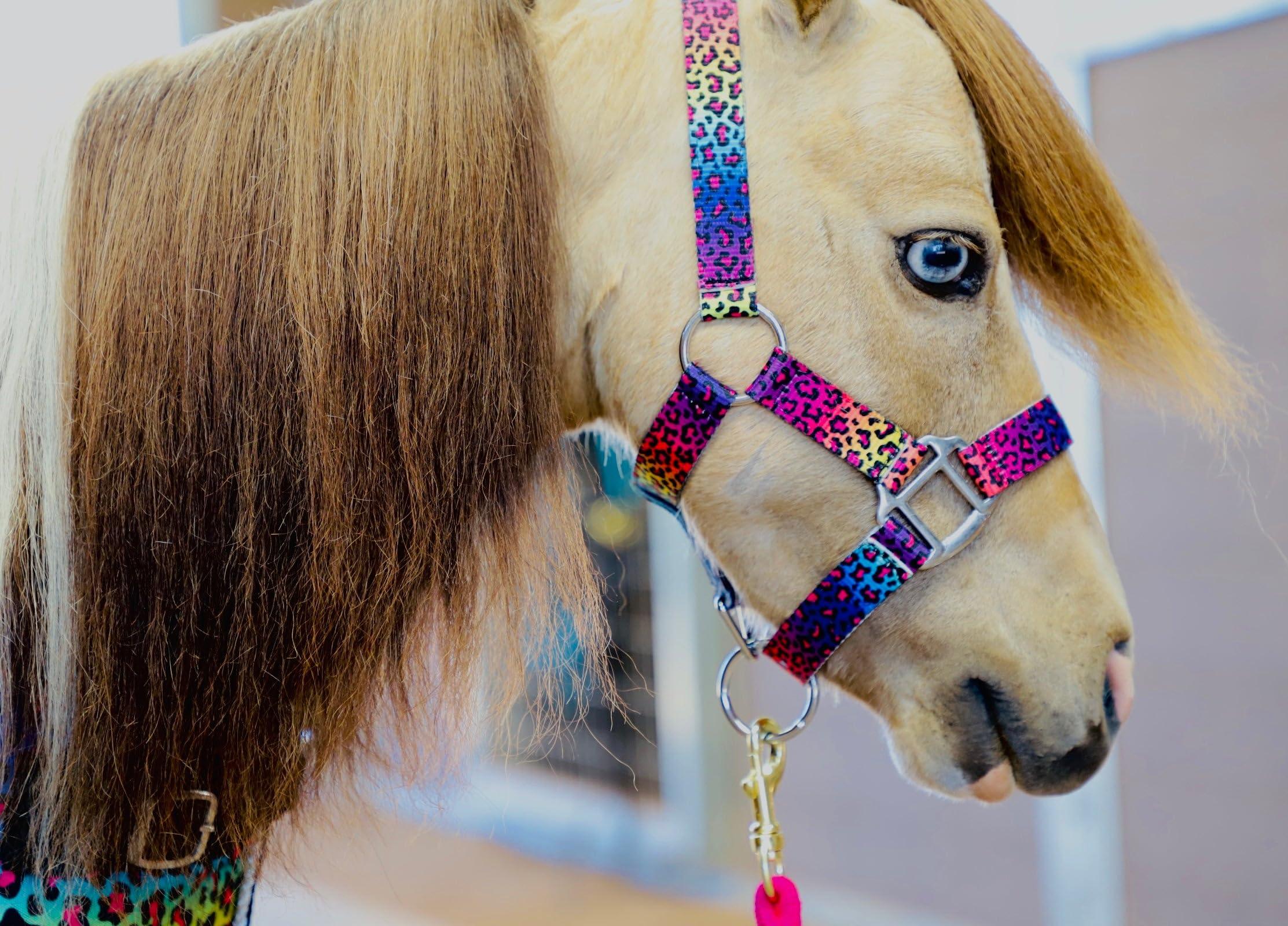 Star Point Horsemanship Star Point Horsemanship Mini-Pony Dinosaur Halter Nylon Horse Training Halter Stiff Cord Adjustable Long Lasting Quick Release Buckle Used by Famous Trainers (Average Horse Size)