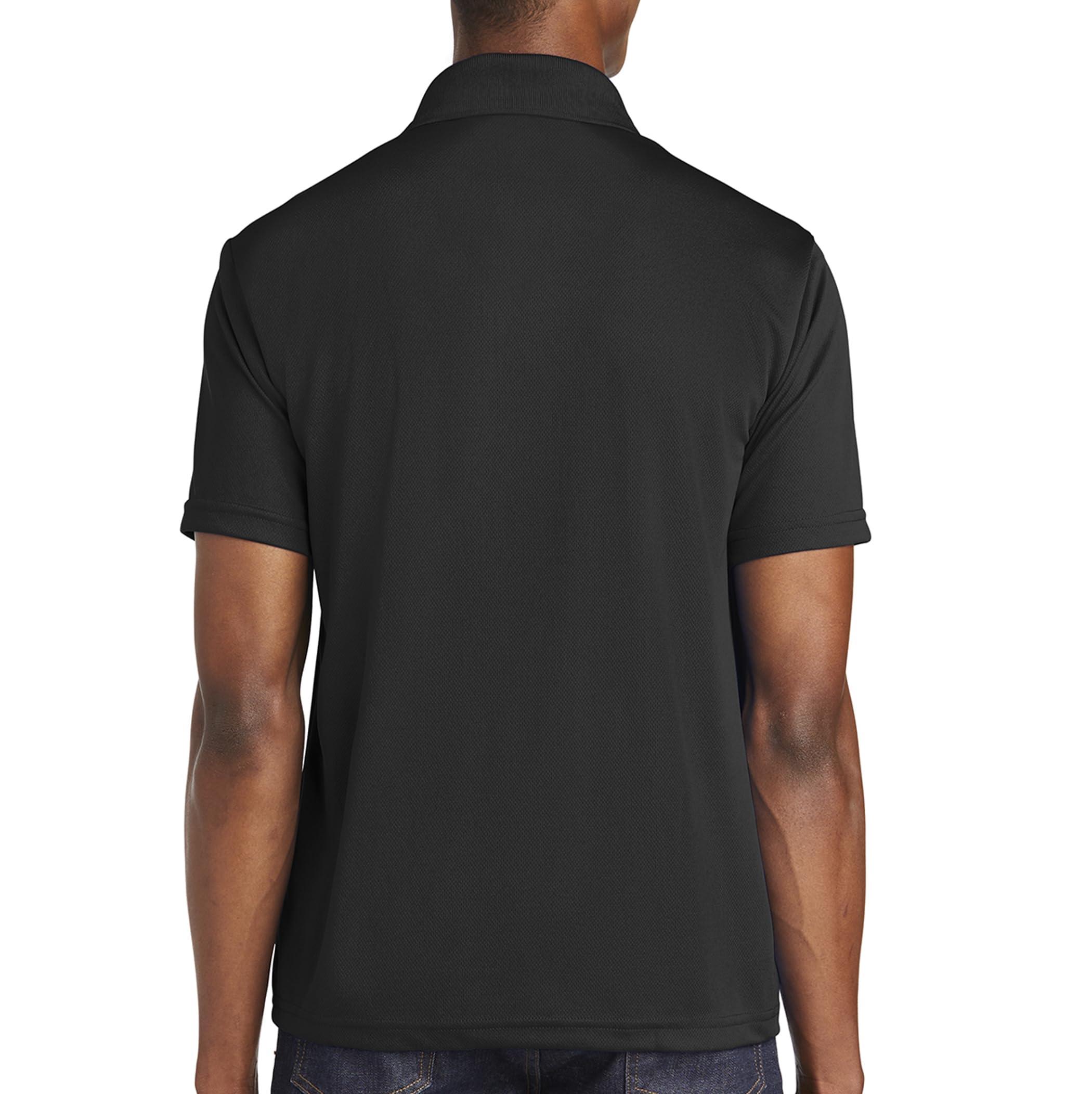 TEEAMORE Custom Polo Shirt for Men Personalized Embroidered Short Sleeve Polo Golf Shirt Add Your Text Name Black