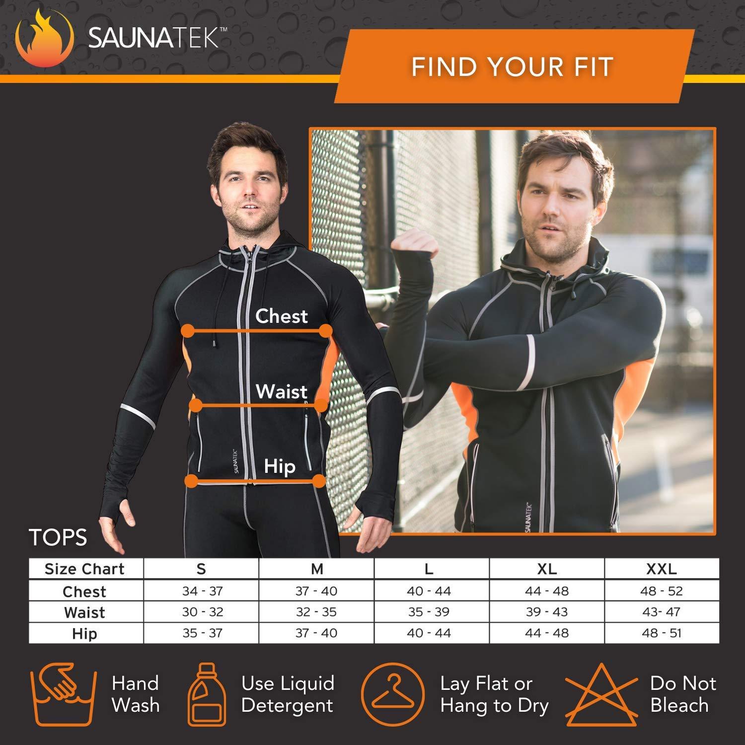 SaunaTek SaunaTek Men\'s Sauna Hooded Jacket Sweat Suit for Exercise and Heat Training, Neoprene, XX-Large