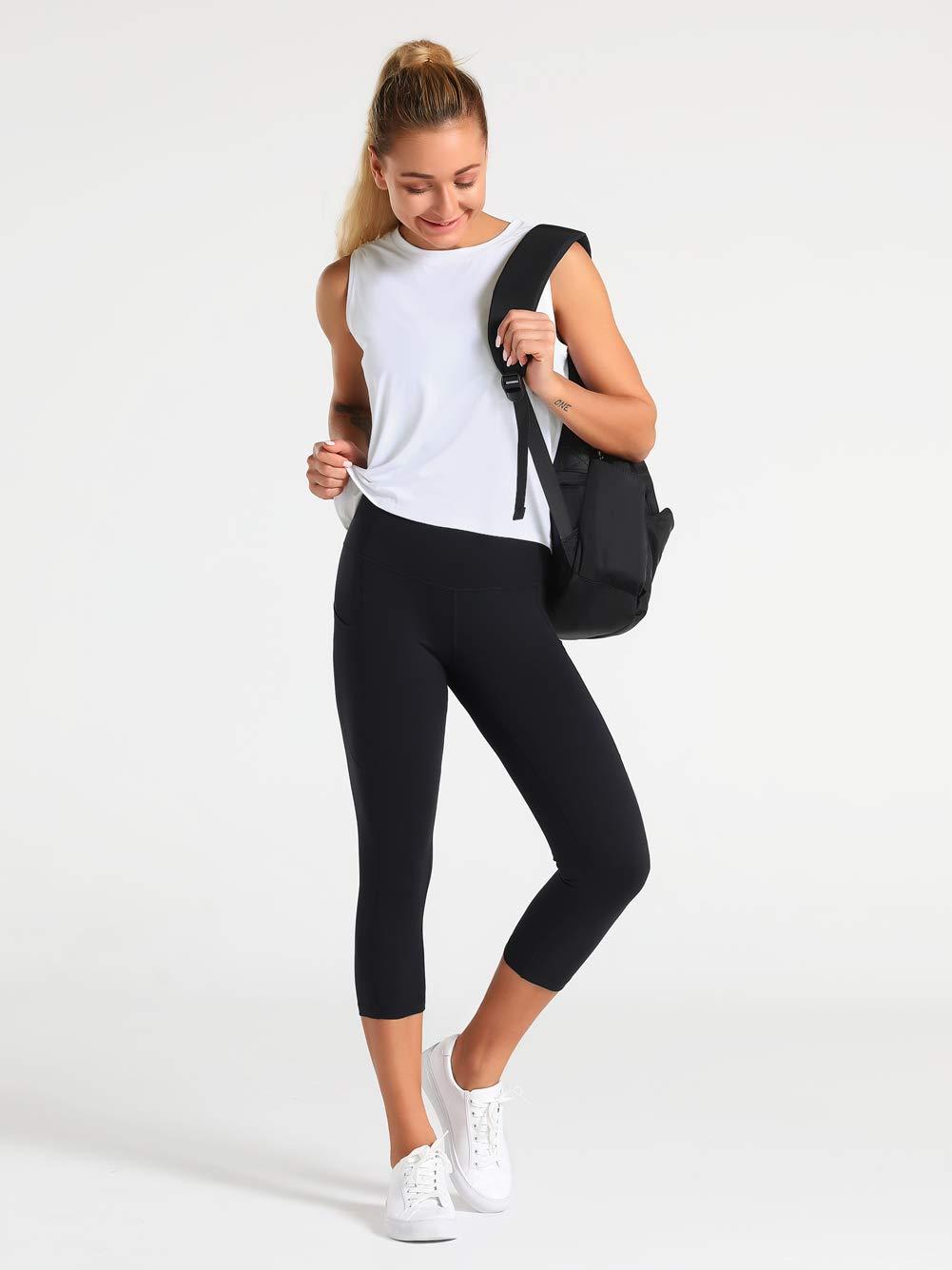 Dragon Fit Dragon Fit Women Sleeveless Yoga Tops Workout Cool T-Shirt Running Short Tank Crop Tops (White, X-Small)