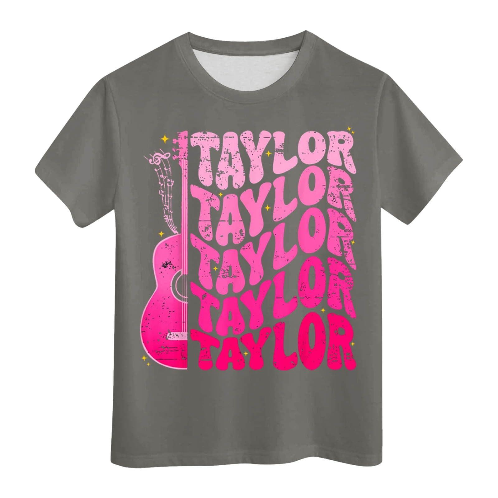 NineFit Basics Taylor Shirts for Girls Kids Youth Vintage Country Music T-Shirt Tops Short Sleeve Music Lovers Concert Tee
