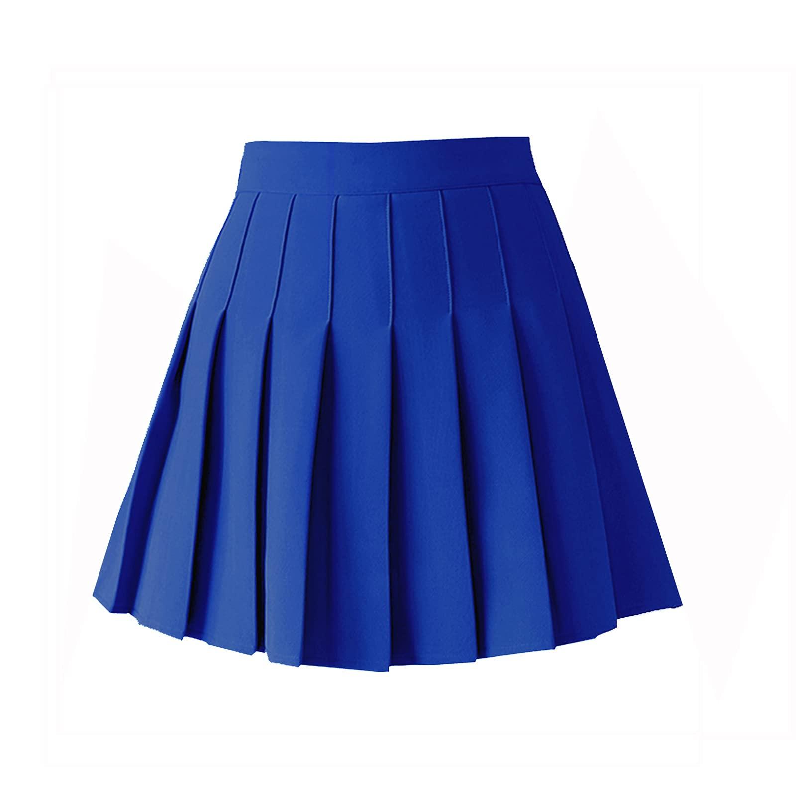 ZHANCHTONG ZHANCHTONG Women\'s High Waist A-Line Pleated Mini Skirt Short Tennis Skirt (Royal Blue, XL)