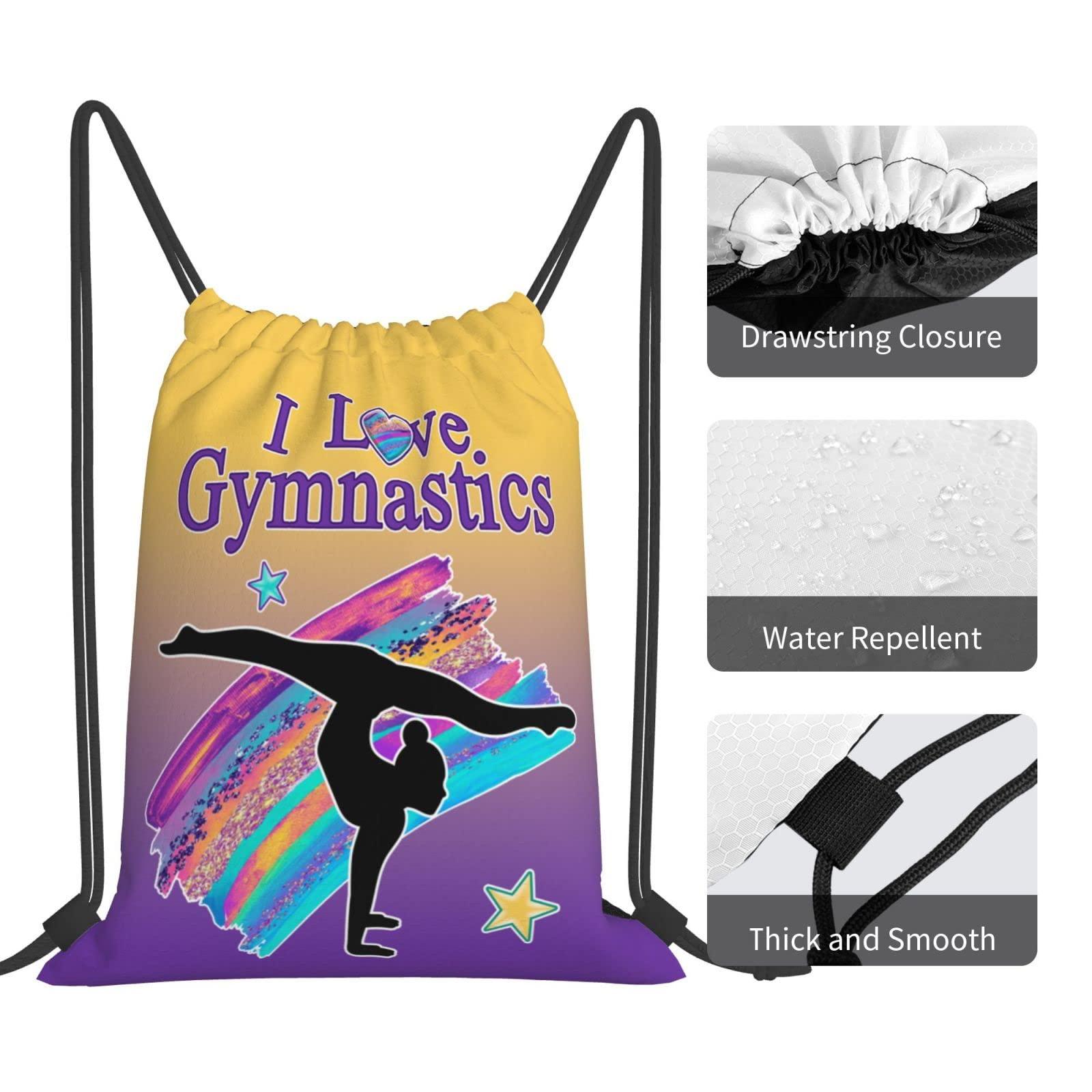 LULYKINI LULYKINI Gymnastics Drawstring Bags For Women Gymnast Drawstring Backpack Water Resistant String Bag Sports Gym Bag
