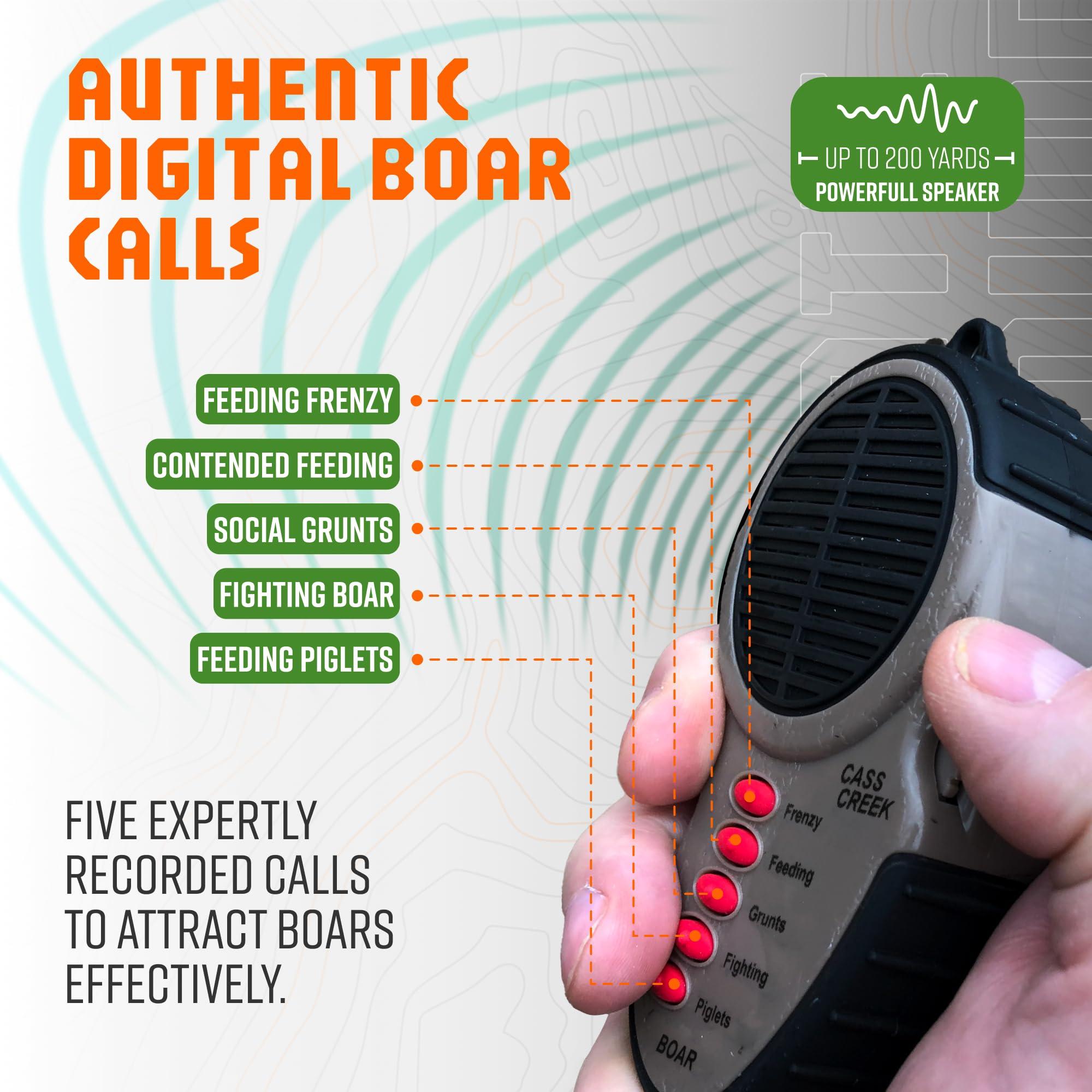 Cass Creek Cass Creek Ergo Boar Call Handheld Electronic Game Call, CC034, Compact Design, 5 Calls In 1, Expert Calls for Everyone