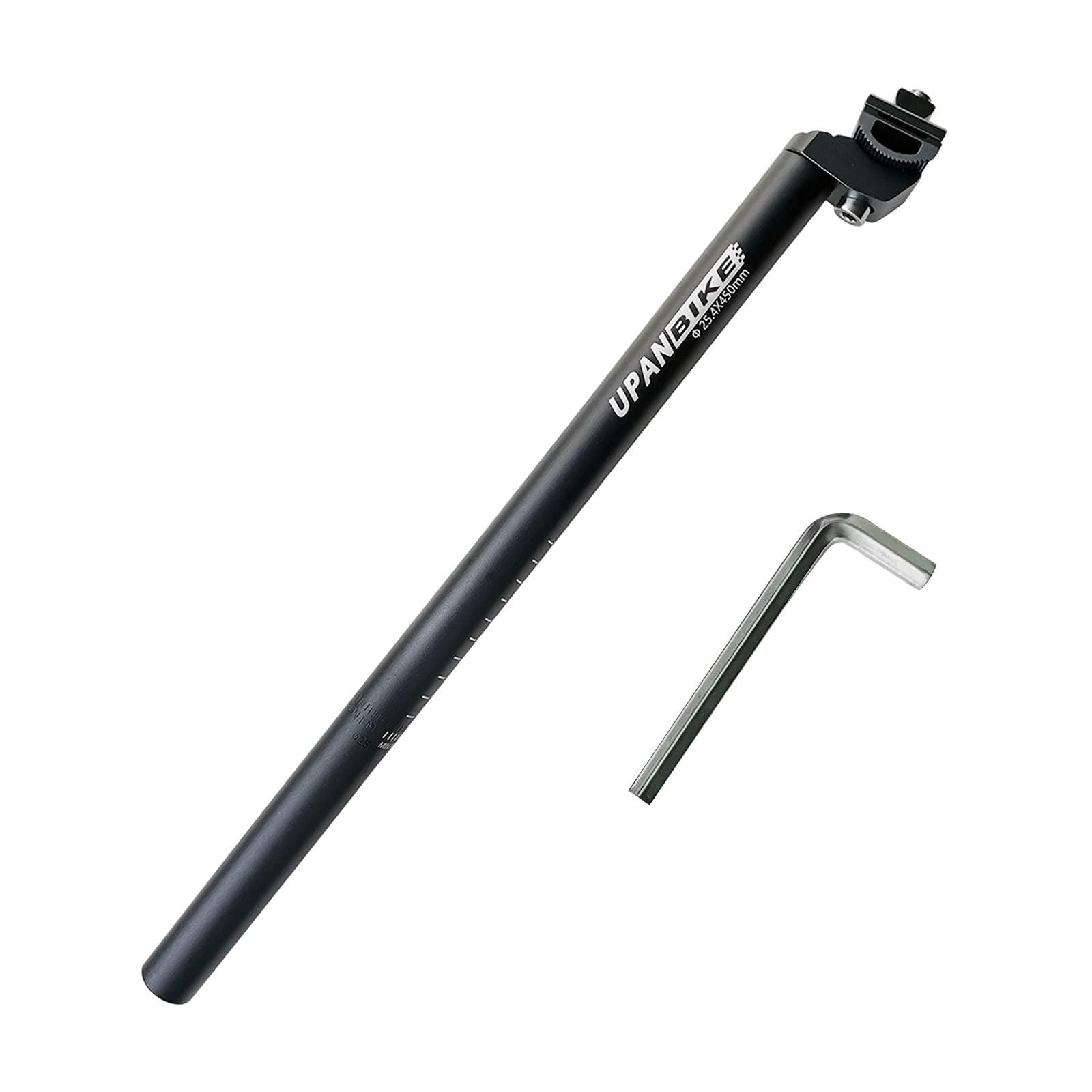 UPANBIKE UPANBIKE Bike Seat Post Aluminum Alloy Extra Long 17.7inch(450mm) Replacement Bicycle Seatpost 25.4 27.2 28.6 30.4 30.9 31.6mm(25.4mm)