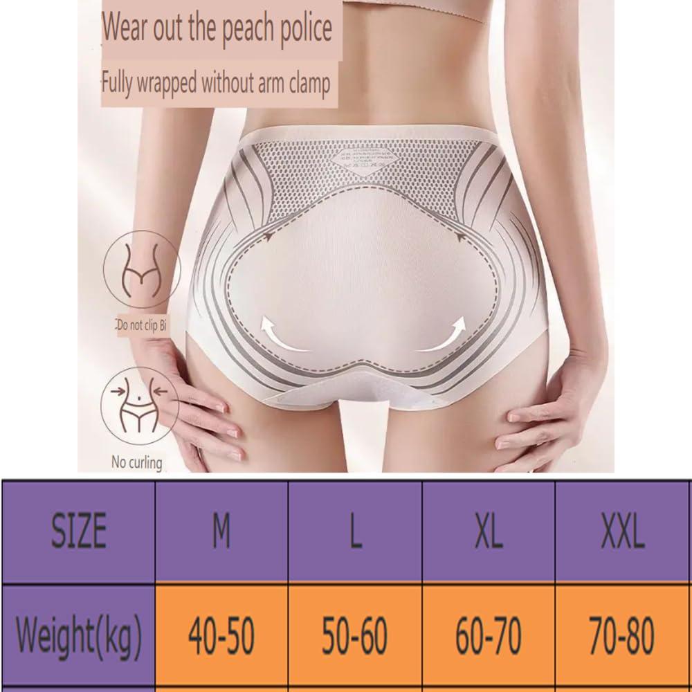 VNDUIFH 3PCS High Waist Seamless Liquid Ice Silk Shaping Pants Women Butt Lifting Ice Silk Body Shapewear (A,L)