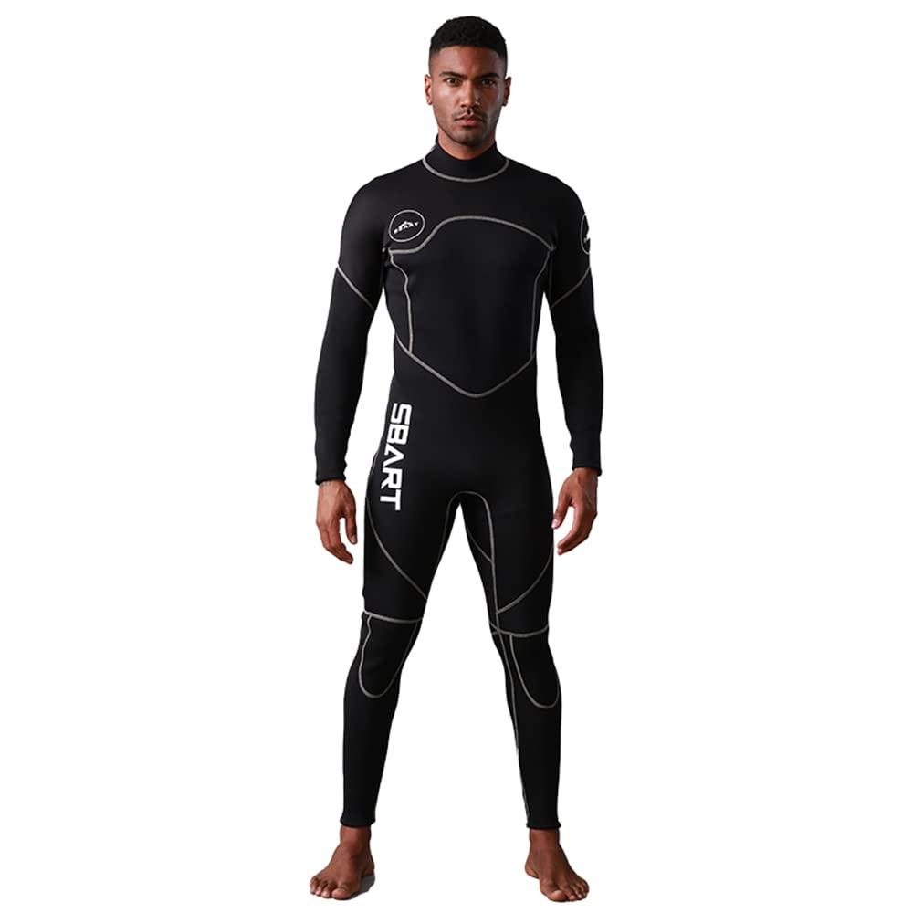SafeMax Sbart Mens 3mm Wetsuit, Full Body Diving Suit Back Zip Wetsuit for Diving Snorkeling Surfing Swimming (X-Large)