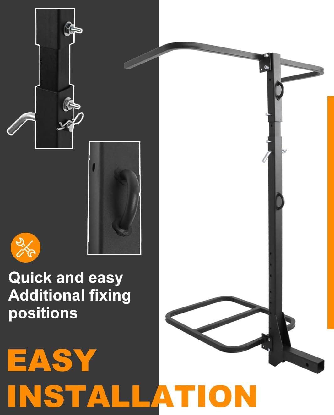 Autoholic Autoholic Upgraded RV Hitch Mount Kayak Rack Height Adjustable Vertical Kayak Carrier for RV, Truck, SUV Holds 2 Kayaks up to 12' & 150LBS & 2'' Hitch Receiver