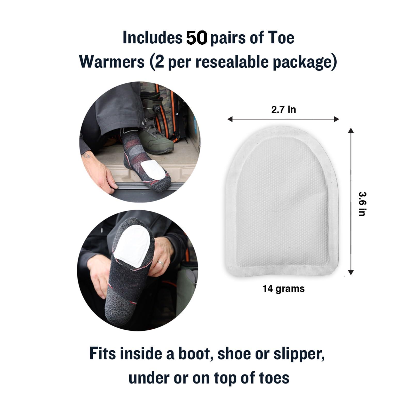 Ignik Ignik 8-Hour Compostable Toe Warmers with Resealable AirBarrier Pouch, 50 Pairs