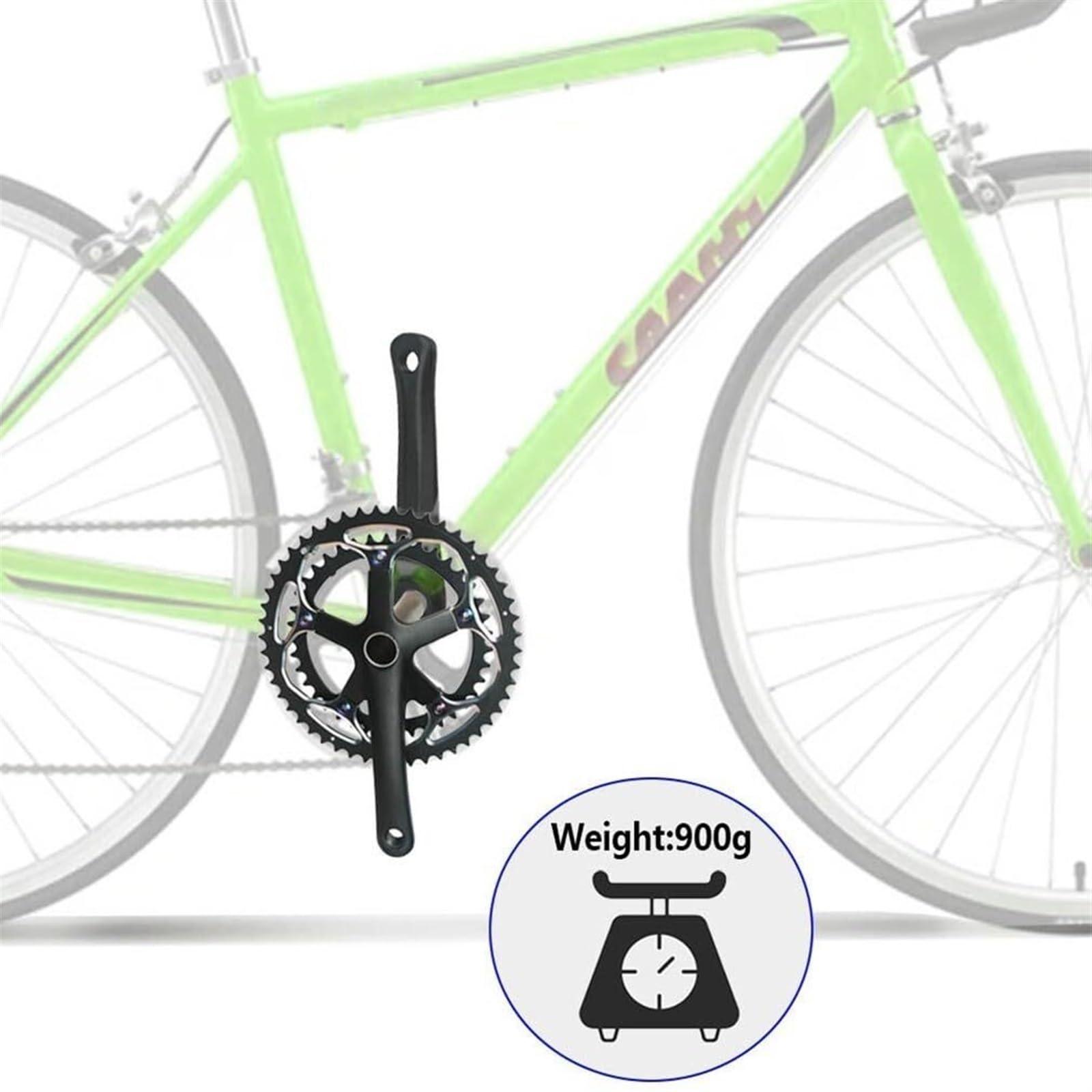 KLYso KLYso Crank Length 152mm/165mm/170mm 39T/50T Discs BCD130mm Road Bike Hollow One Piece Teethers Compatible with Single/Double Discs Road Bike Crank Bicycle Crank(BKA,152MM)