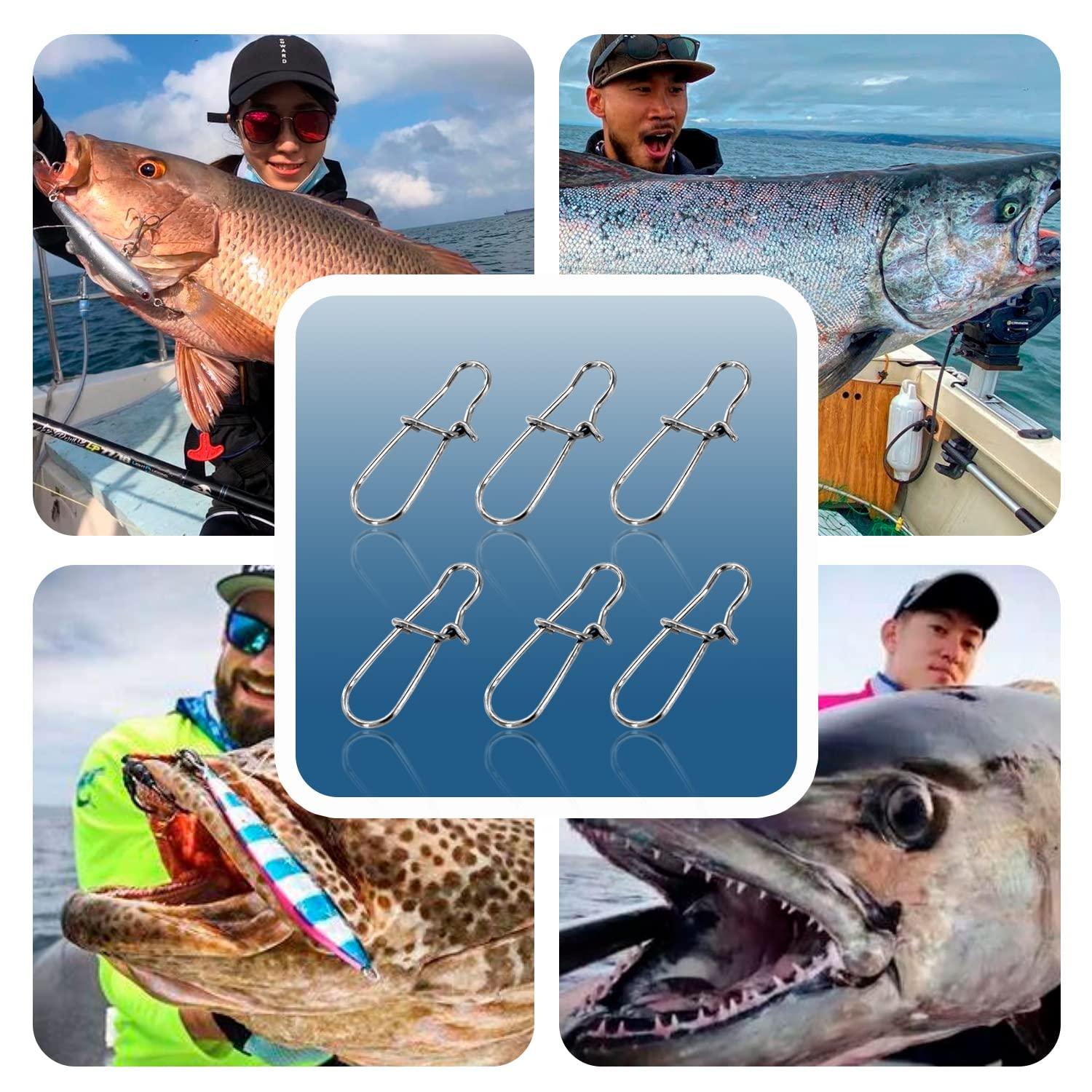 SINGMATOOLS SINGMATOOLS 100 Pack Dual Lock Fish Sinker Clips for Trolling, Freshwater Cross Lock Snaps, Power Clips