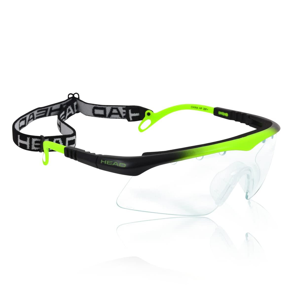 HEAD HEAD Racquetball Goggles - Powerzone Shield Anti Fog and Scratch Resistant Protective Eyewear w/Adjustable Strap