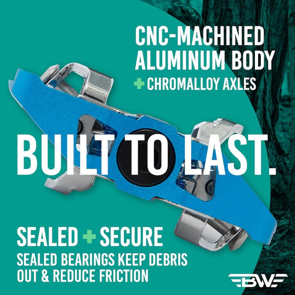 BW USA BW USA Rock Garden Flat Pedal - SPD Compatible Clipless MTB Bike Pedals - Orange