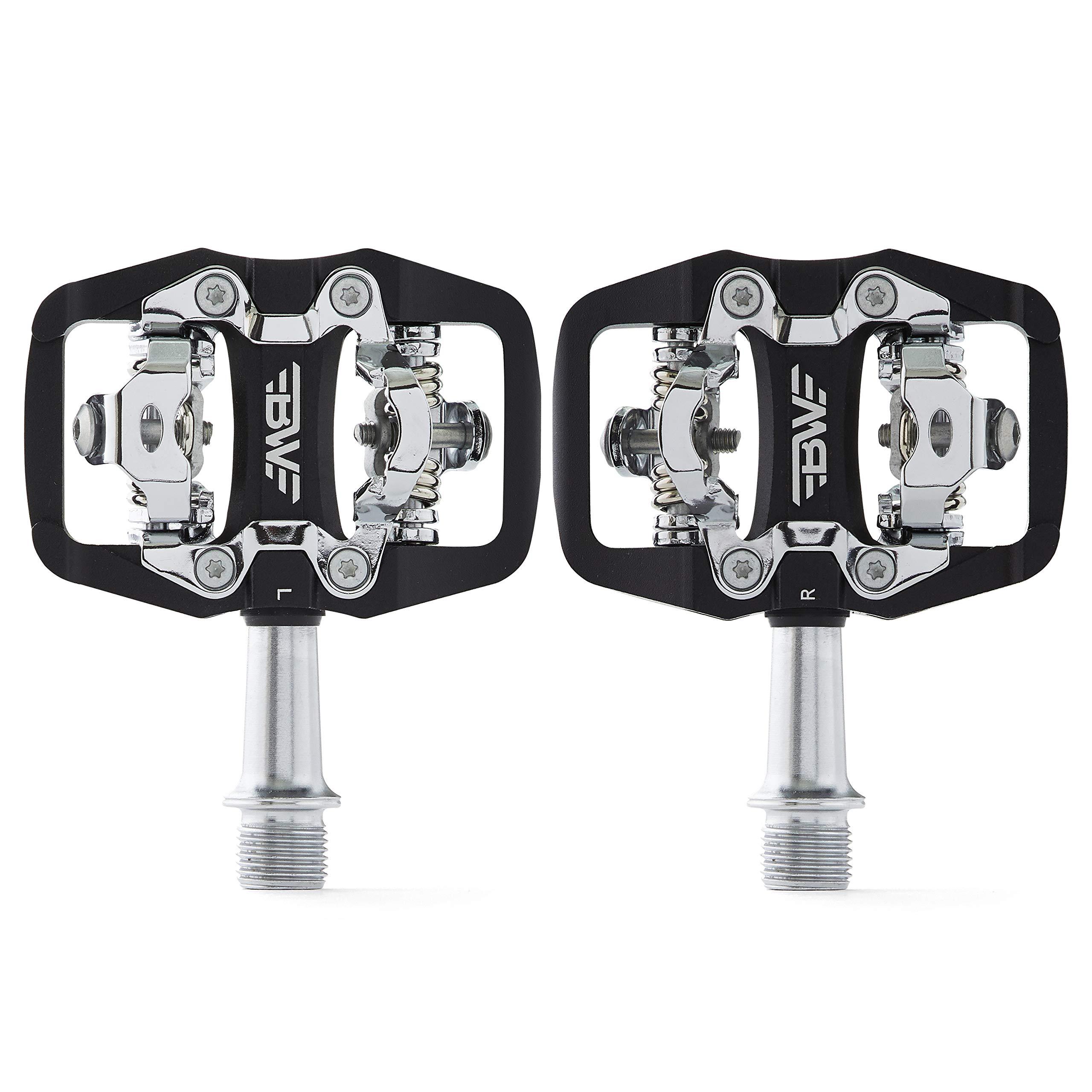 BW USA BW USA Rock Garden Flat Pedal - SPD Compatible Clipless MTB Bike Pedals - Black