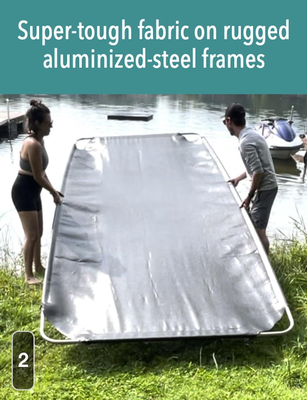 LakeMat Kayak Mat - Premium Watercraft Launch Pad - Durable Geotextile & Aluminized Steel Frame