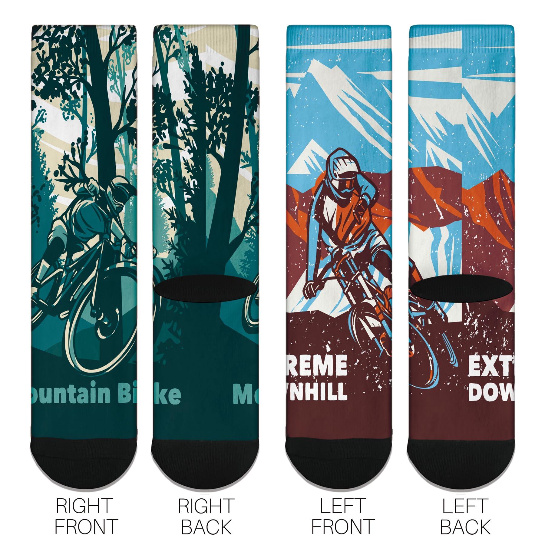 RUYICOCO RUYICOCO Mens Dress Socks Funny Idea Mountain Bike Socks Men Novelty Crew Socks - Men's Novelty Socks Eye-Mountain Biking Gifts For Men For The Modern Man.