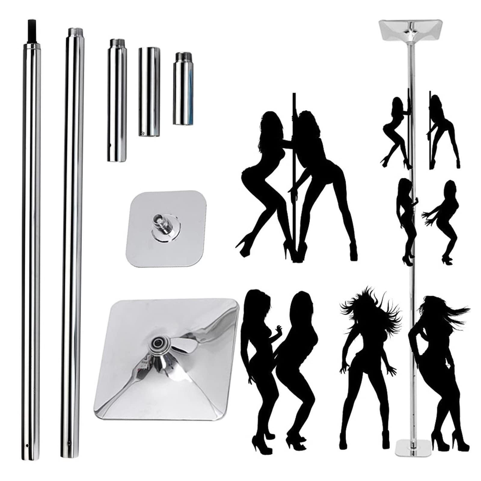 WAHHWF WAHHWF Chromed Steel Stripper Pole for Home 9ft 10ft 11ft 12ft Ceiling - Professional Spinning Dancing Pole for Apartment Gym Club, Portable Dance Pole Extension 45mm (Size : 320cm-335CM/10.5ft-11ft)