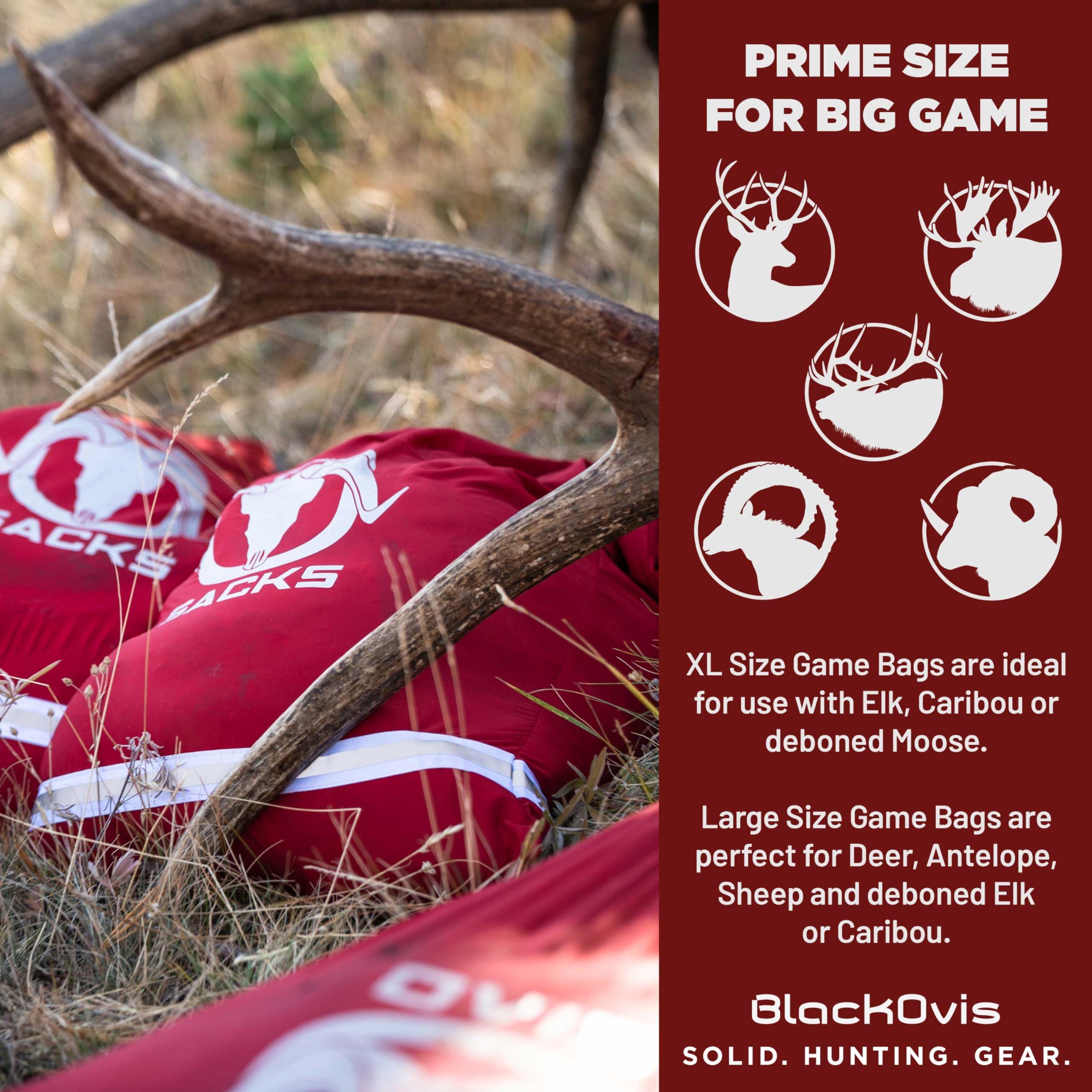 BlackOvis Ovis Sacks Ultralight Pro Hunting Reusable Game Bag Set - Hunting Meat Bags, Quarter Game Bags for Deer Meat, Antelope Meat & Sheep Meat