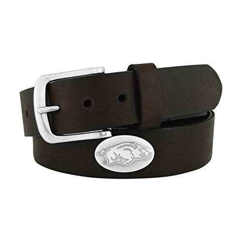 ZEP-PRO NCAA Arkansas Razorbacks Zep-Pro Leather Concho Belt, Brown, 34-inches