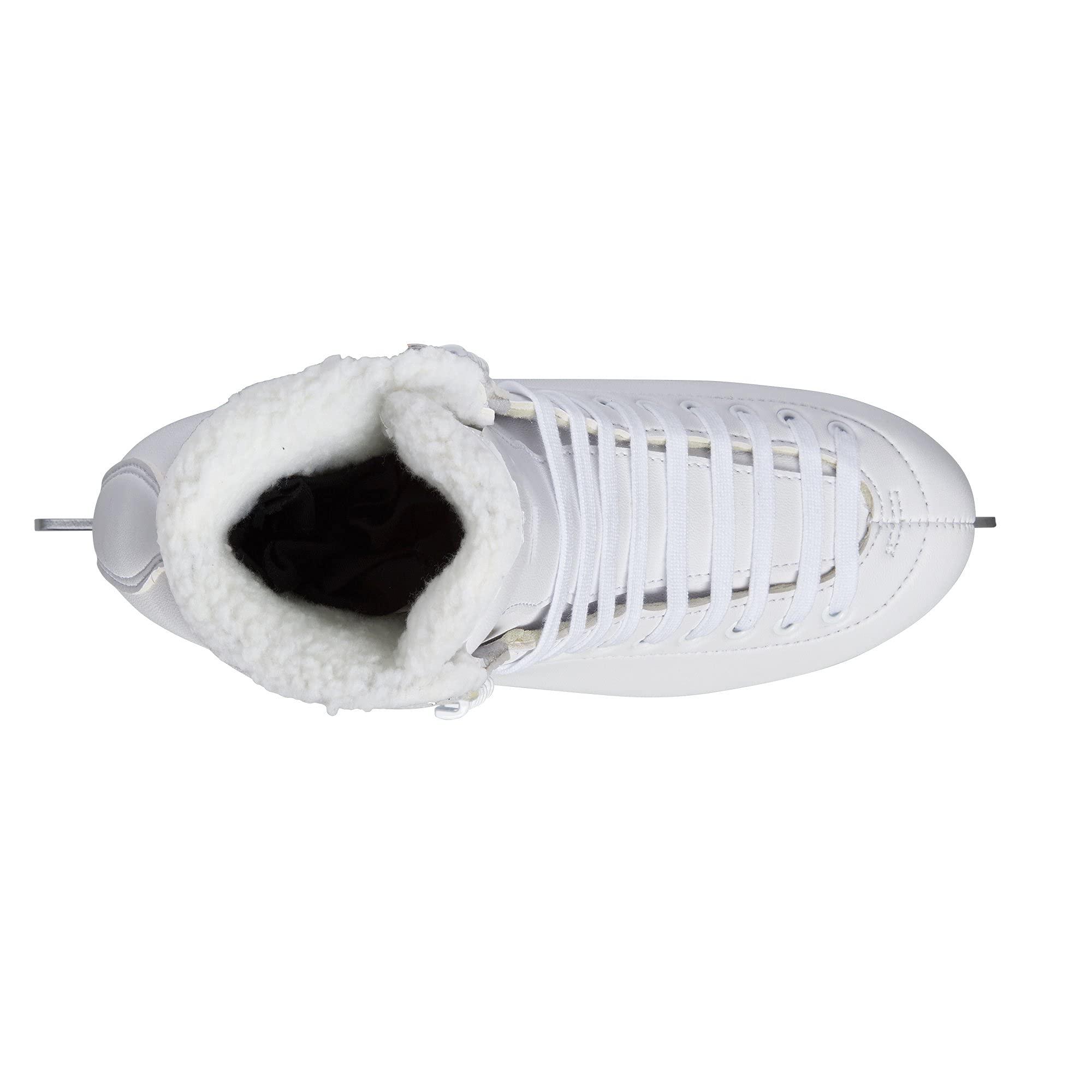 SKATE GURU Jackson Classic JC380 Purple Lining Figure Ice Skates - Womens 10 - Bundle with Skate Guards