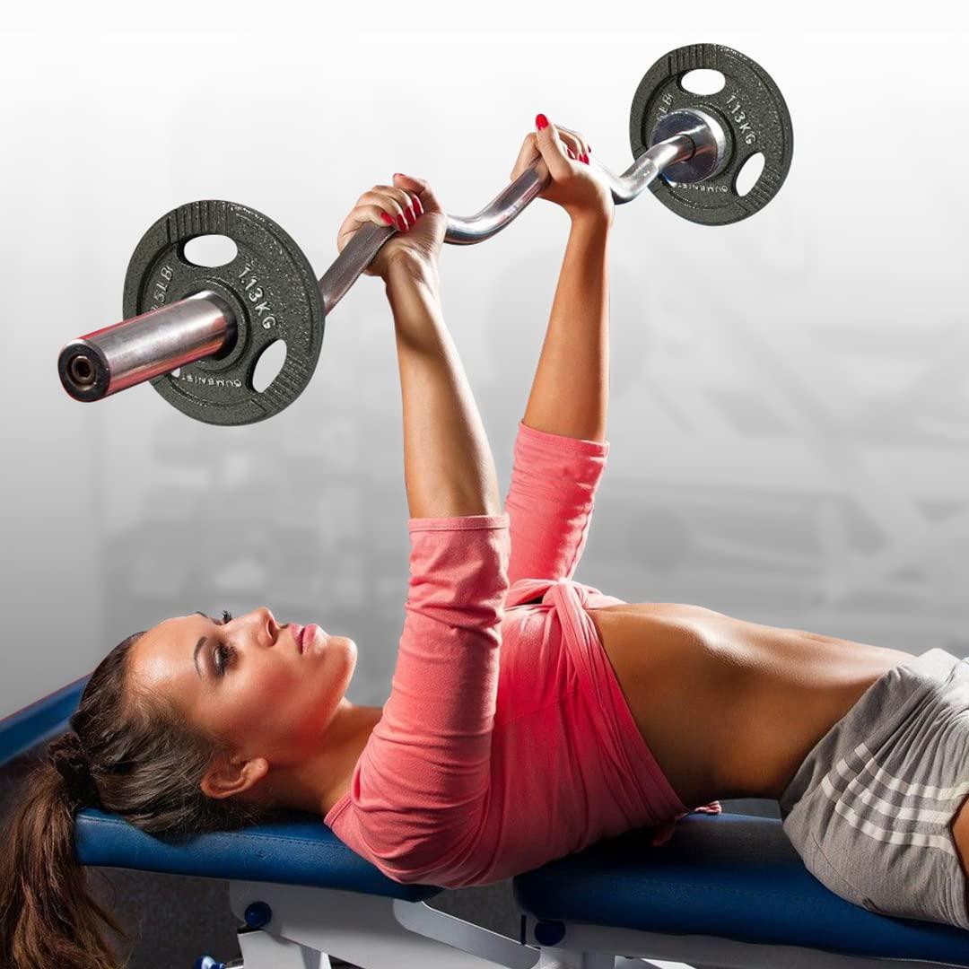 GYMENIST GYMENIST Premium Olympic Rubber Coated Metal Weight Plates for Men and Women Durable Non Slip Grip and Long-Lasting Weights Plate Gym Sets for Home and Commercial Use (2.5 Lb - Single, Metal)