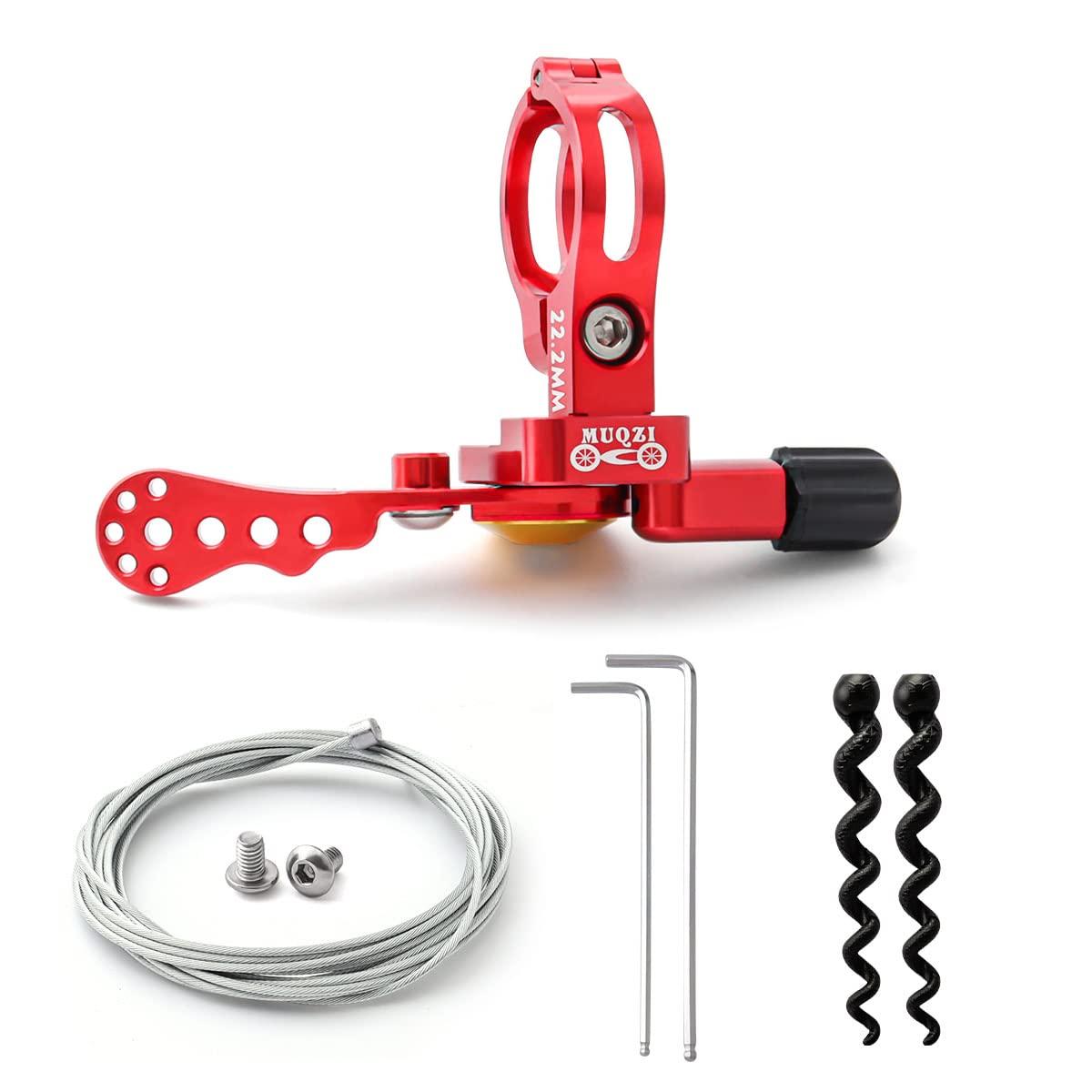 MUQZI MUQZI Dropper Post Lever, Bike Seatpost Dropper Remote Lever Shifter Adjustable Control Remote for 22.2mm Mountain Bike and Road Bicycle Handlebars, Red