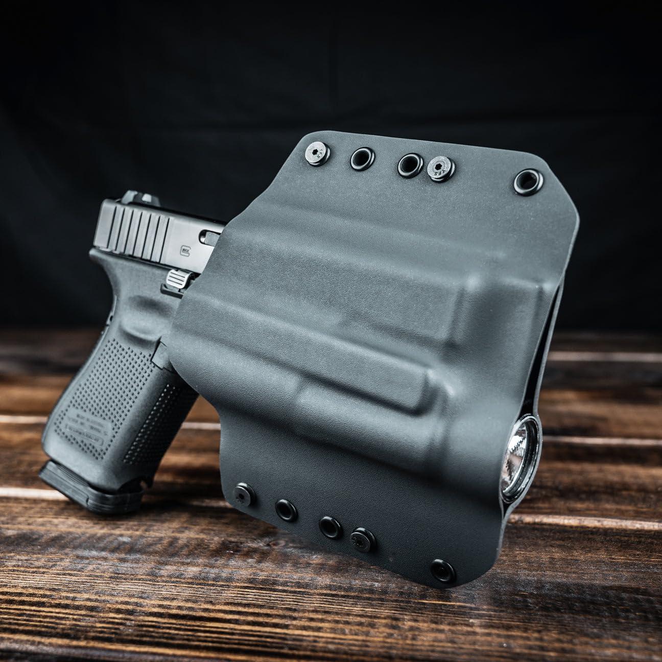 R&R Holsters OWB Olight PL-2RL BALDR, BALDR PRO Holster - Black (Right-Hand, for Walther PPX)