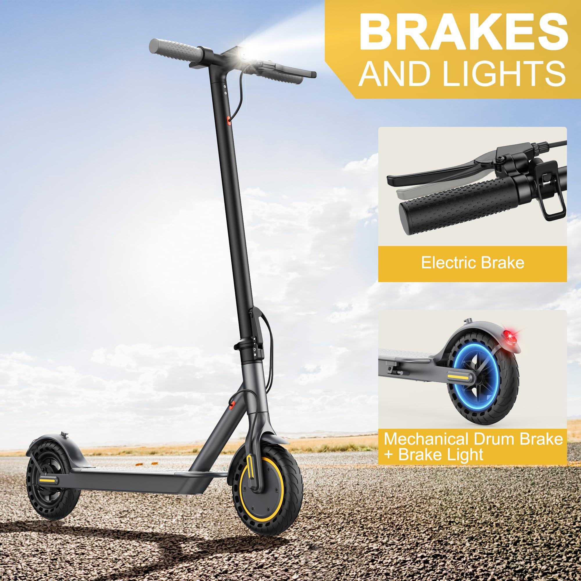 Qlaway Qlaway 8.5" Aluminum Alloy Frame E Scooter for Adults 20 MPH Sport Escooter 350W Motor, Electric Scooter Up to 22 Miles Range, Bearing 265 LBS/APP Control-Yellow