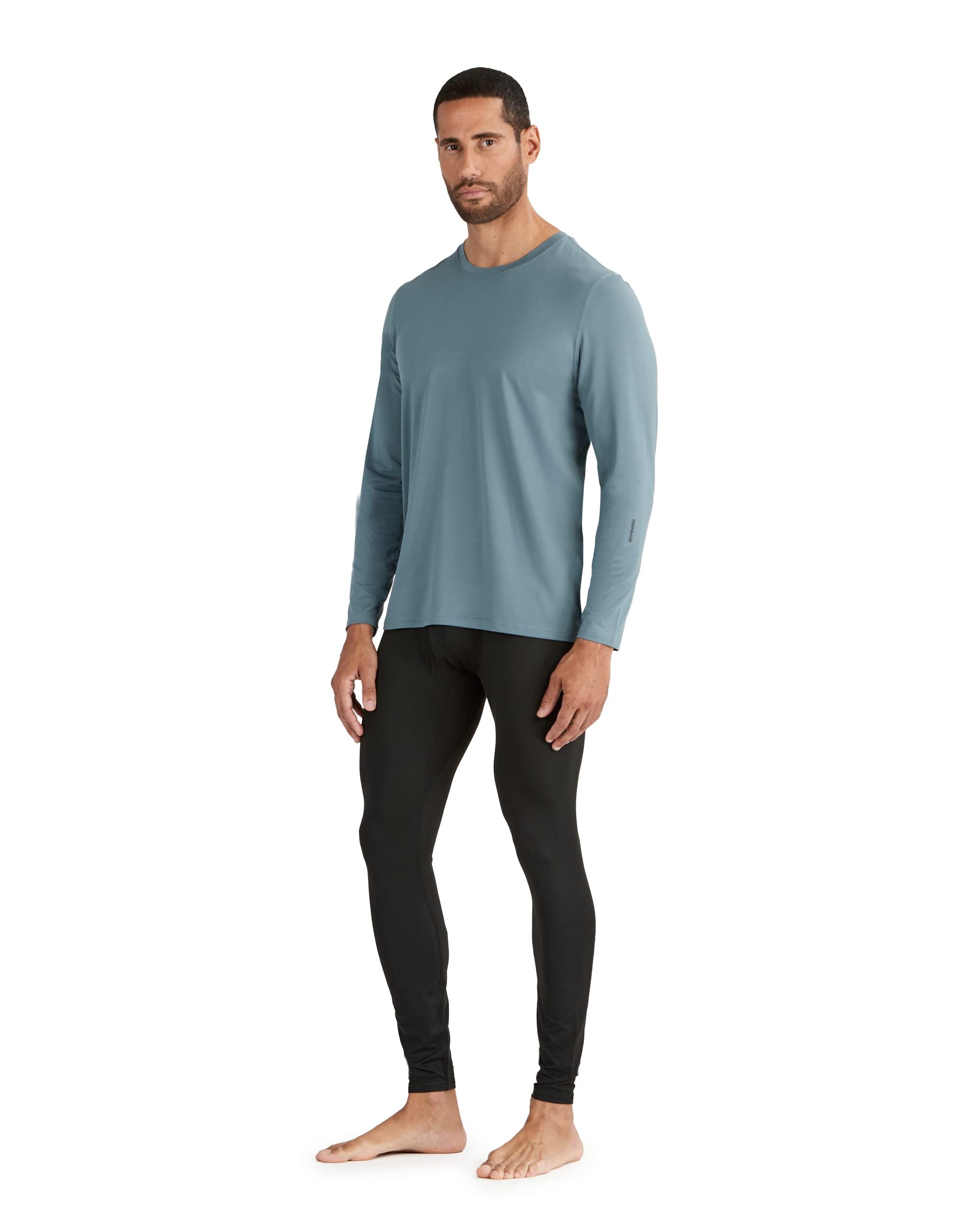 Terramar Terramar Men's Standard Ventilator Performance Series Light Weight Long Sleeve Shirt with 4-Way Stretch, Stormy Weather, Large