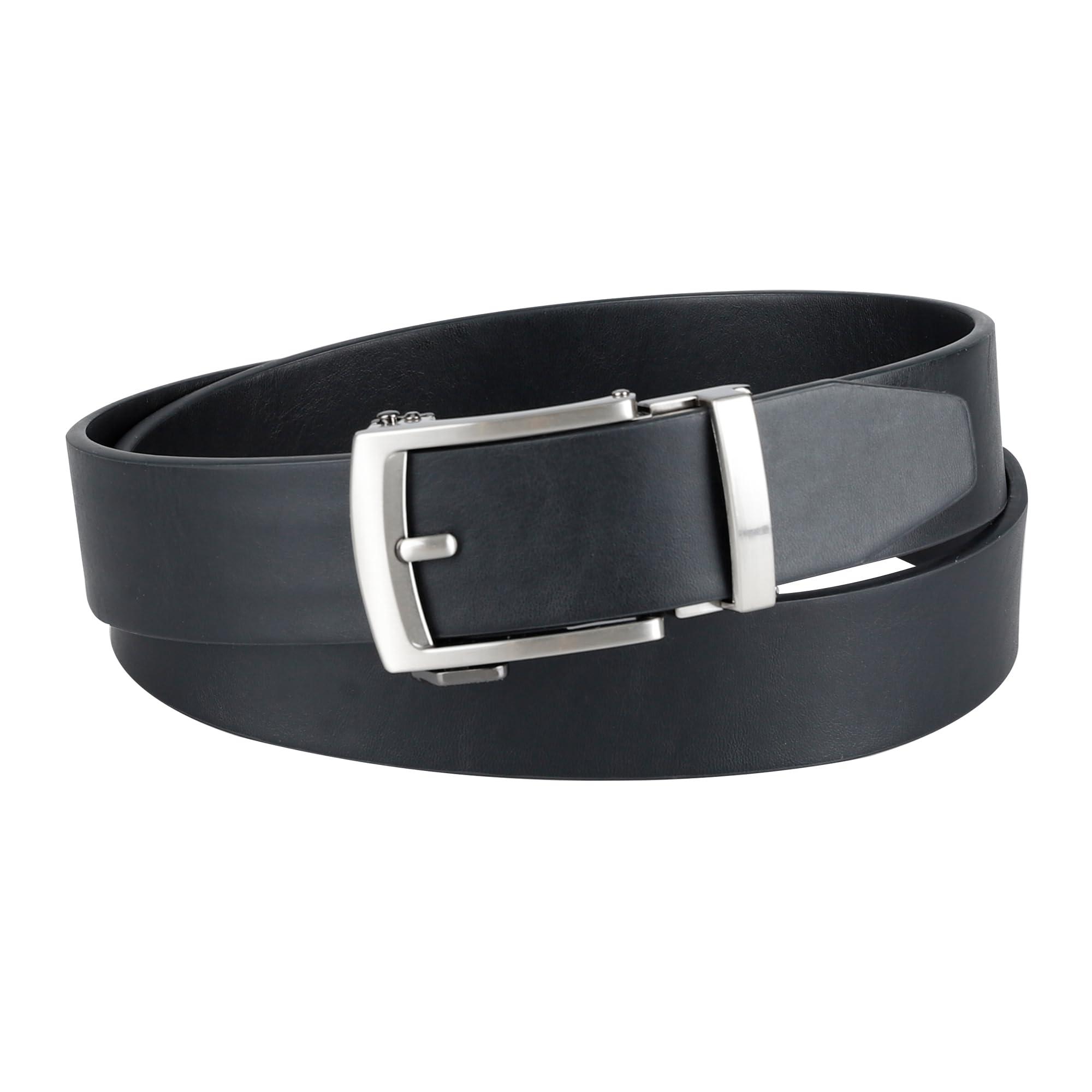 Exact Fit Exact Fit Men's Ratchet Adjustable Custom Fit Track Lock Belt, Black, Small (30-32)